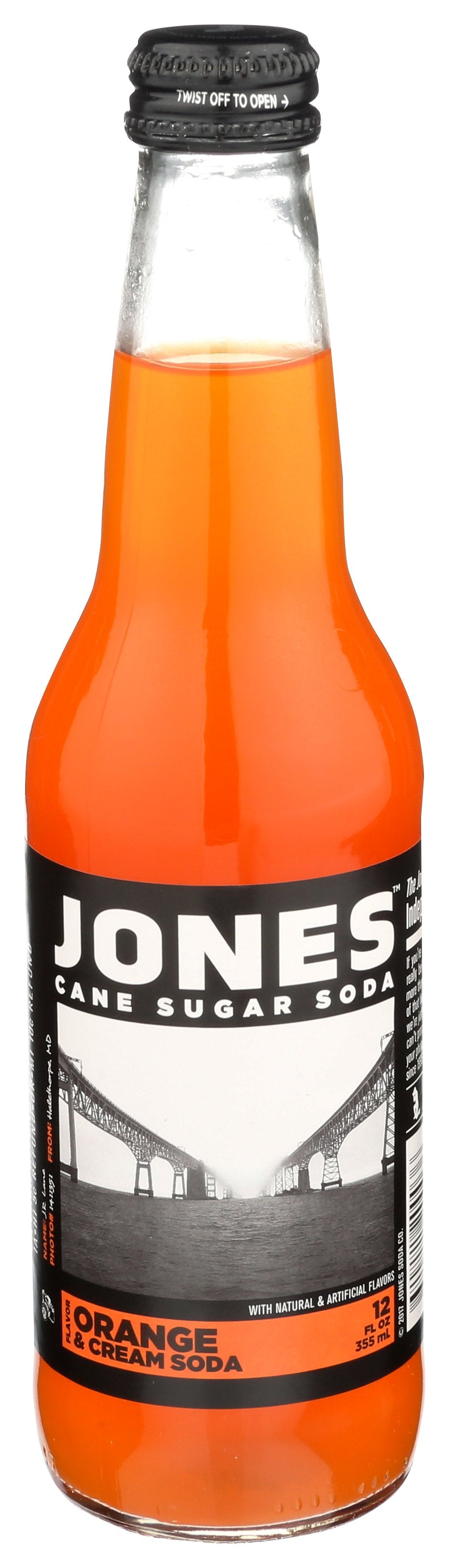 JONES SODA ORANGE & CREAM - Case of 12