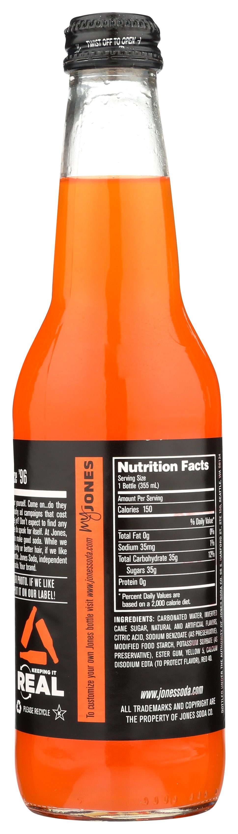 JONES SODA ORANGE & CREAM - Case of 12