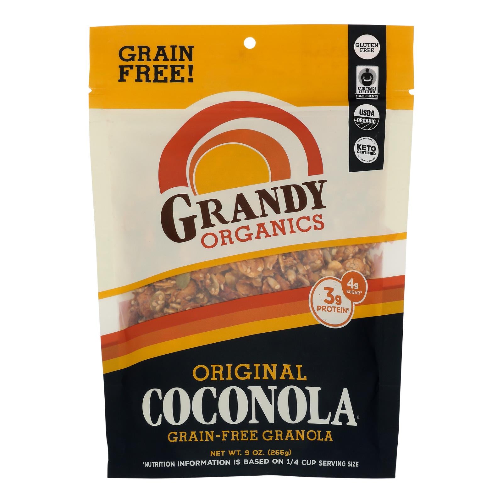 Grandy Oats Organic Granola - Original Coconola - Case Of 6 - 9 Oz
