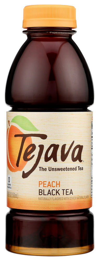 Tejava Tea Peach Black Tea Unsweetened - Case of 12 - 16.9 fl oz