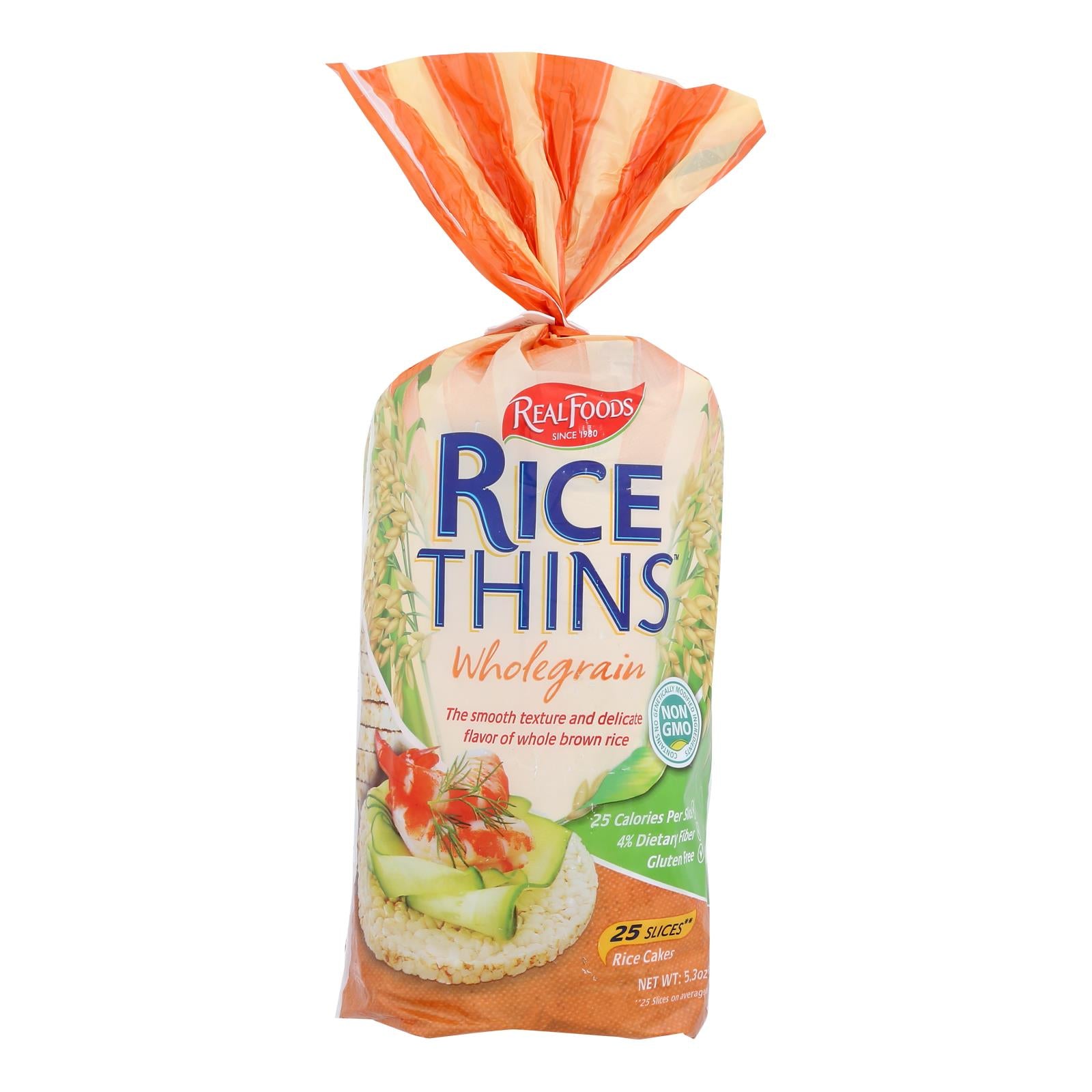 Real Foods Wholegrain Rice Thins - Case Of 6 - 5.3 Oz.