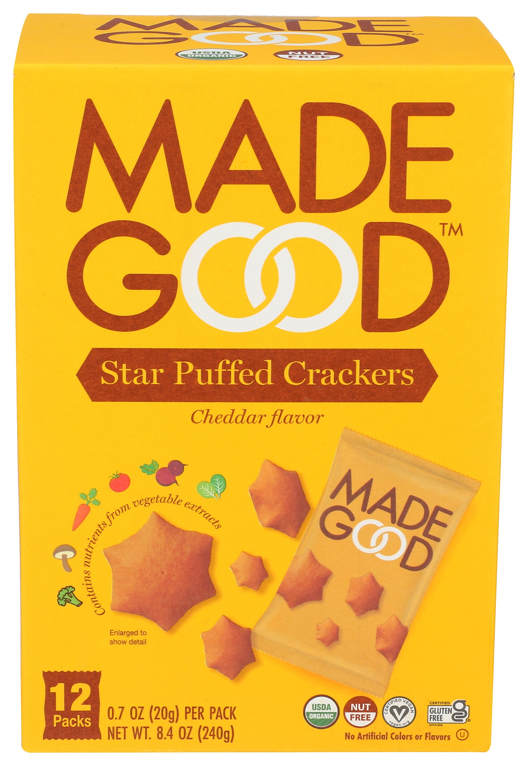 MADEGOOD CRACKER STAR PUFF CHEDD - Case of 4
