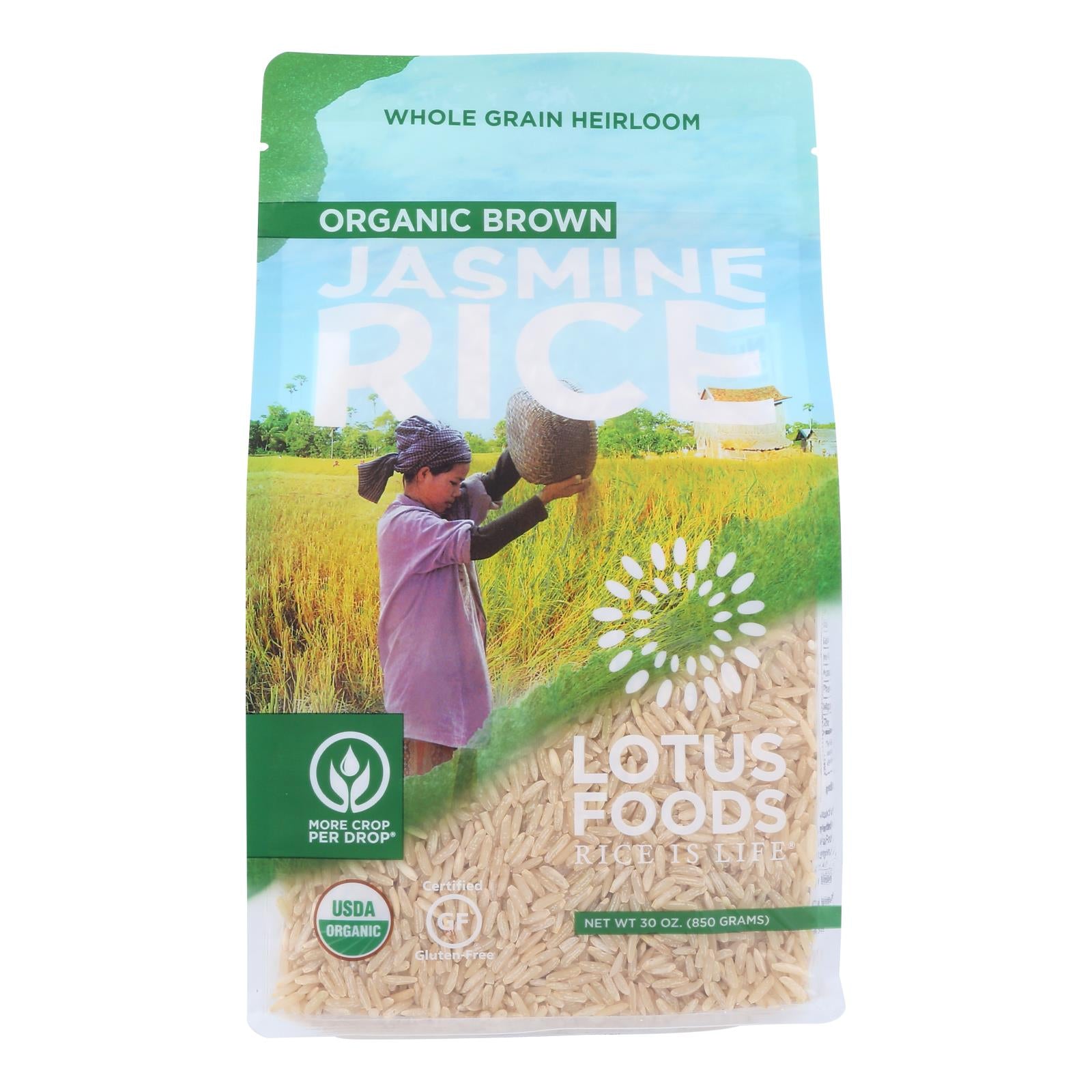 Lotus Foods Organic - Rice - Brown - Jasmine - Case of 6 - 30 oz