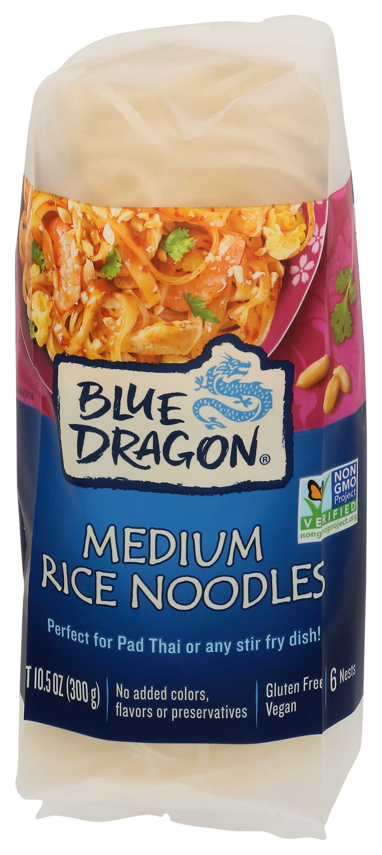 BLUE DRAGON RICE NOODLE MEDIUM - Case of 4