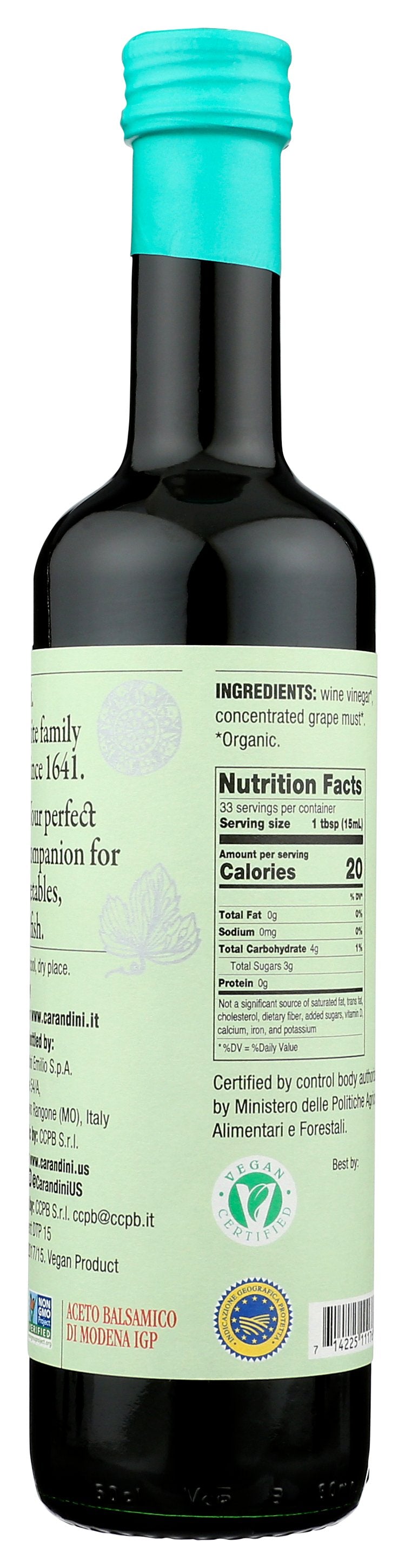 CARANDINI VINEGAR BALSAMIC OF MODENA ORG - Case of 6