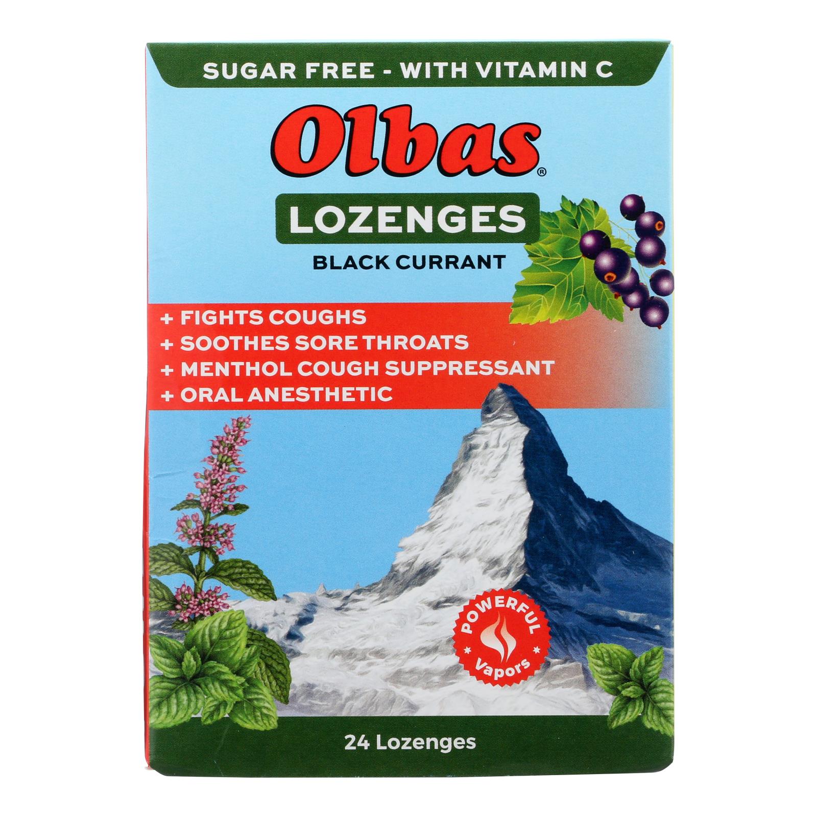 Olbas - Lozenges Sugar-free Black Currant - 24 Lozenges - Case Of 12