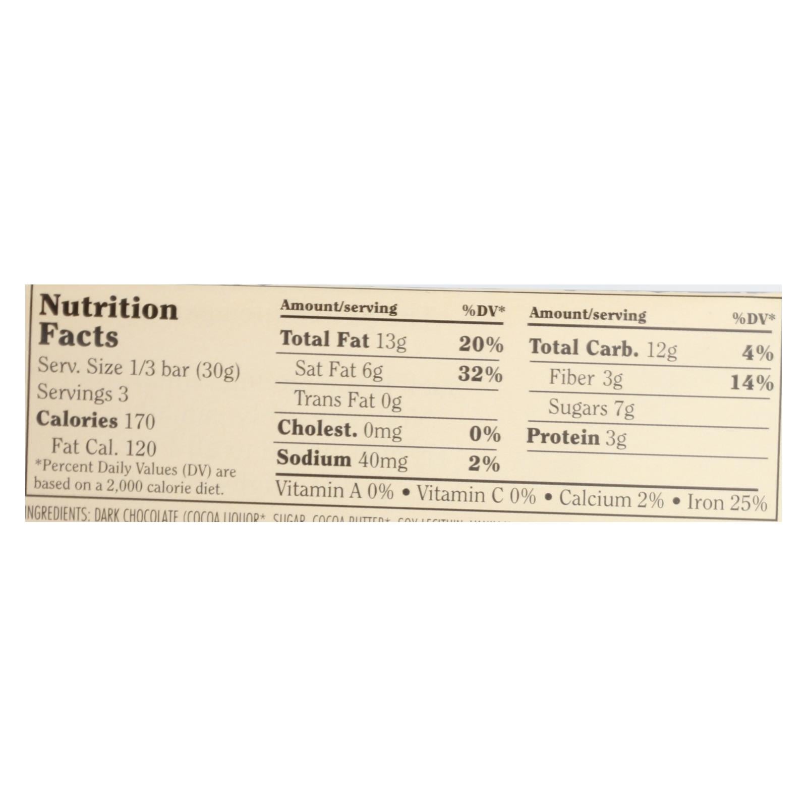 Chocolove Xoxox - Bar - Almond - Sea Salt - 70% Dark Chocolate - Case of 12 - 3.2 oz
