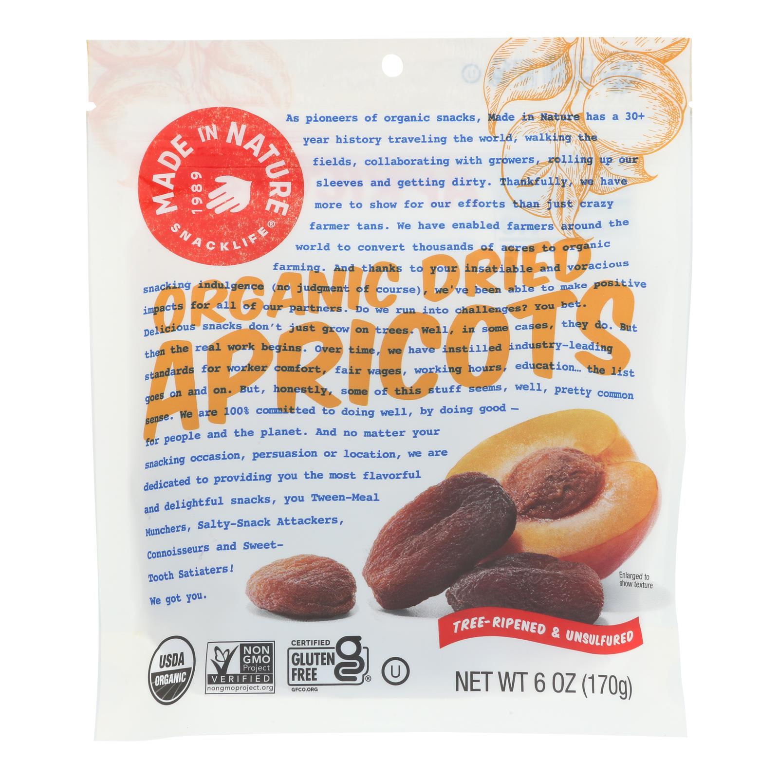 Made In Nature Apricots Organic Dried Fruit - Case Of 6 - 6 Oz