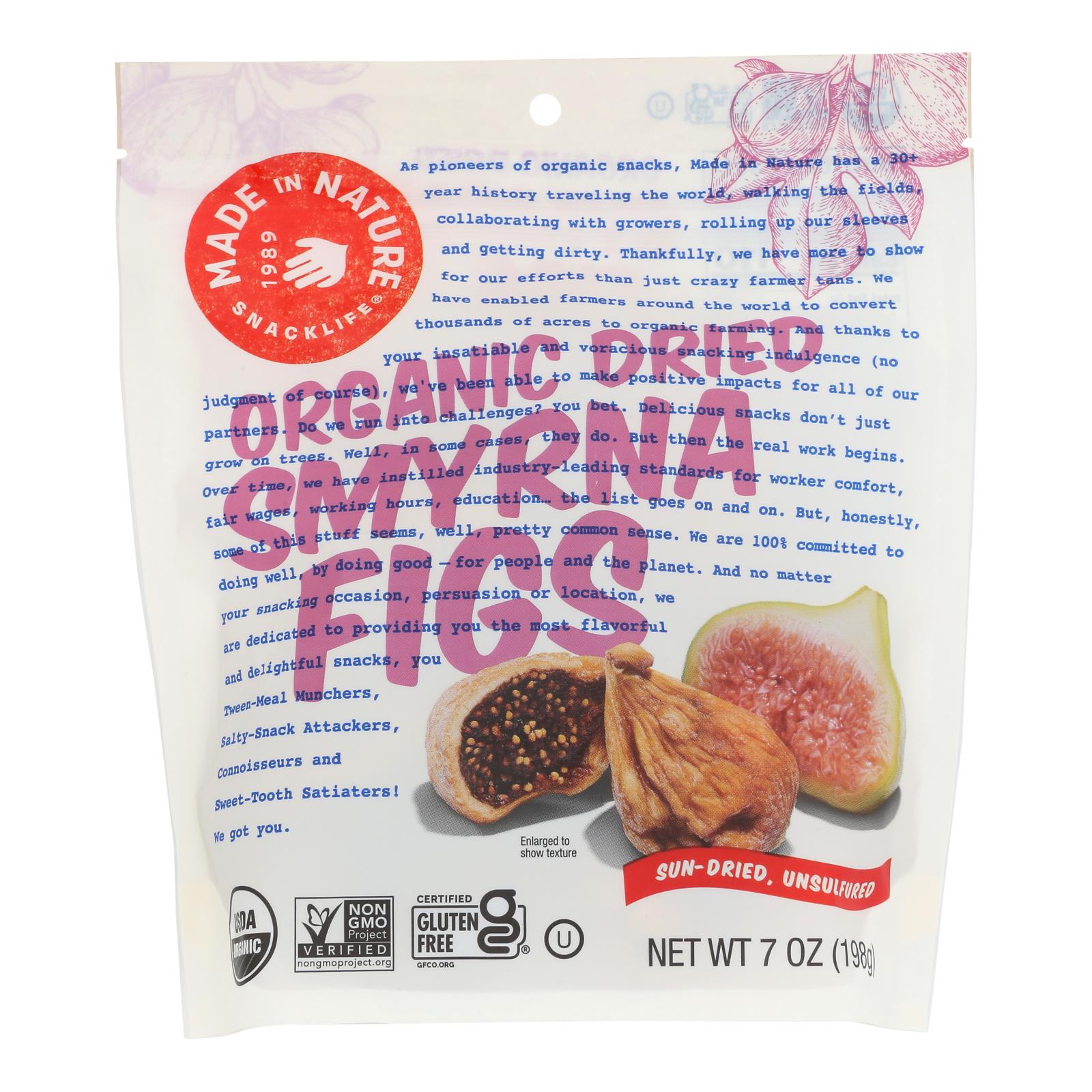 Made In Nature Dried Smyrna Figs - Case Of 6 - 7 Oz