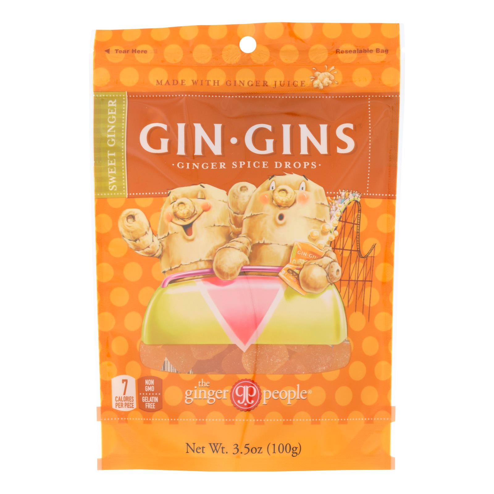 The Ginger People Gin Gins Ginger Spice Drops - Case Of 12 - 3.5 Oz