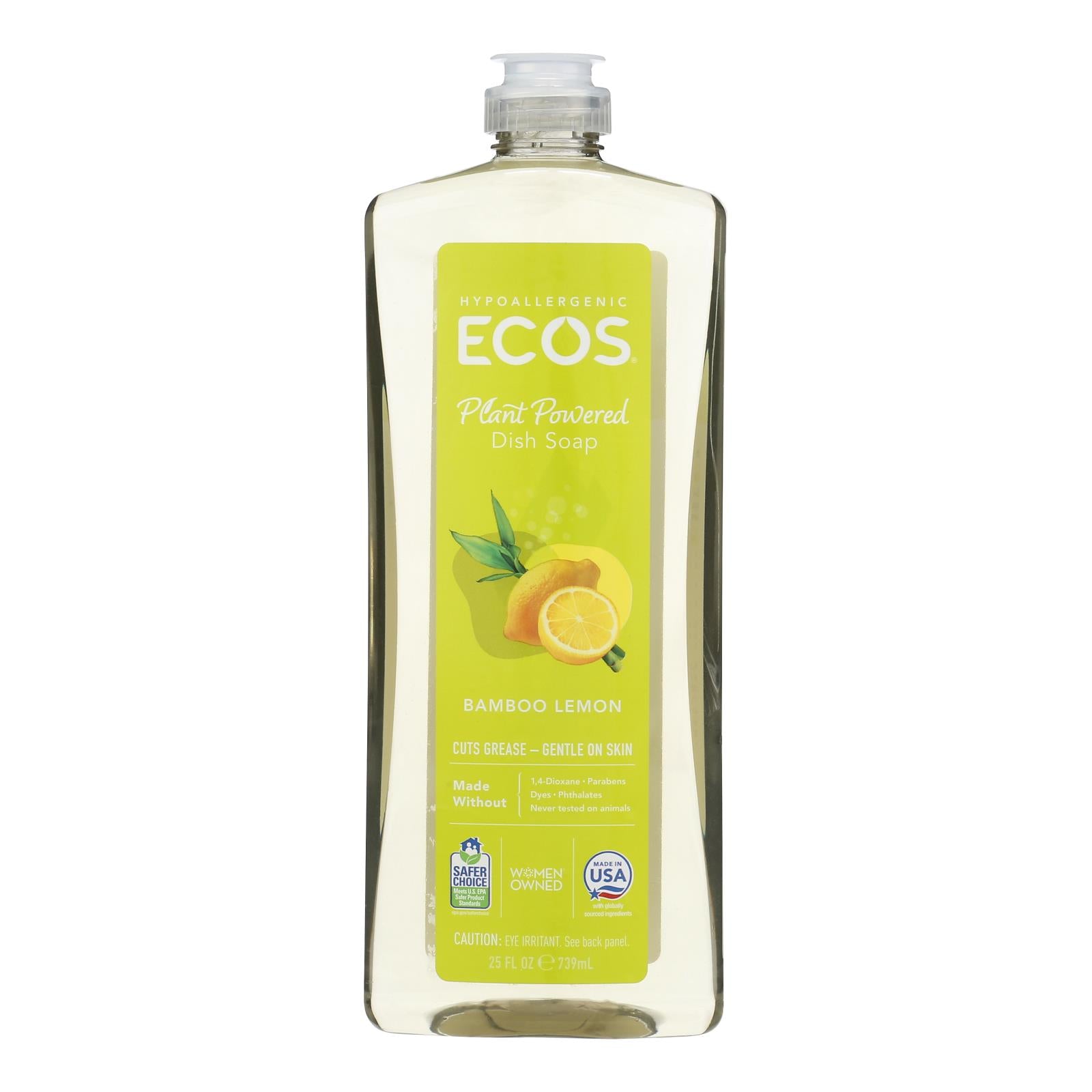 Earth Friendly Dish Mate Liquid Dish Soap - Bamboo Lemon - Case Of 6 - 25 Fl Oz.