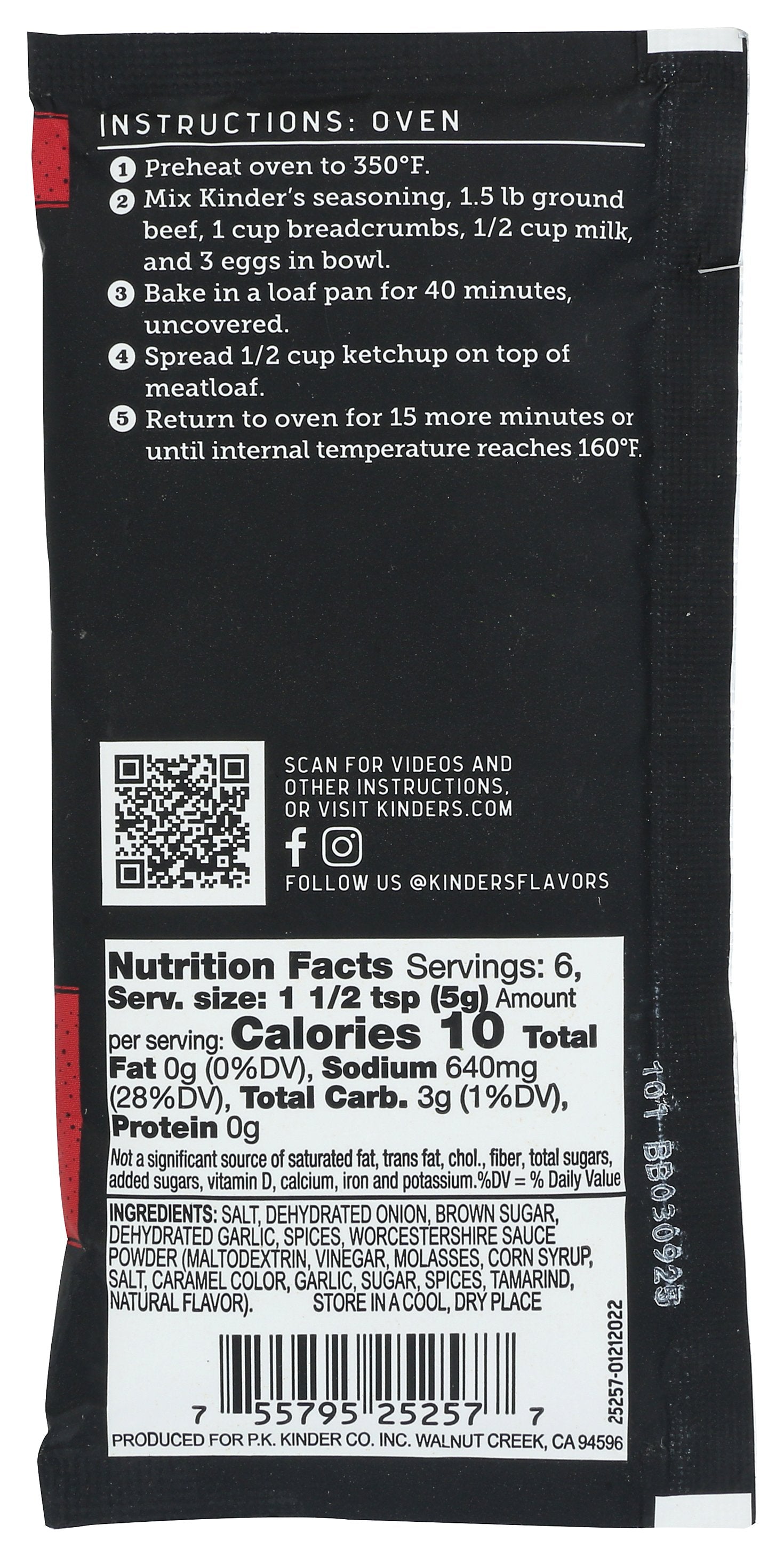 KINDERS SEASONING MEATLOAF - Case of 15