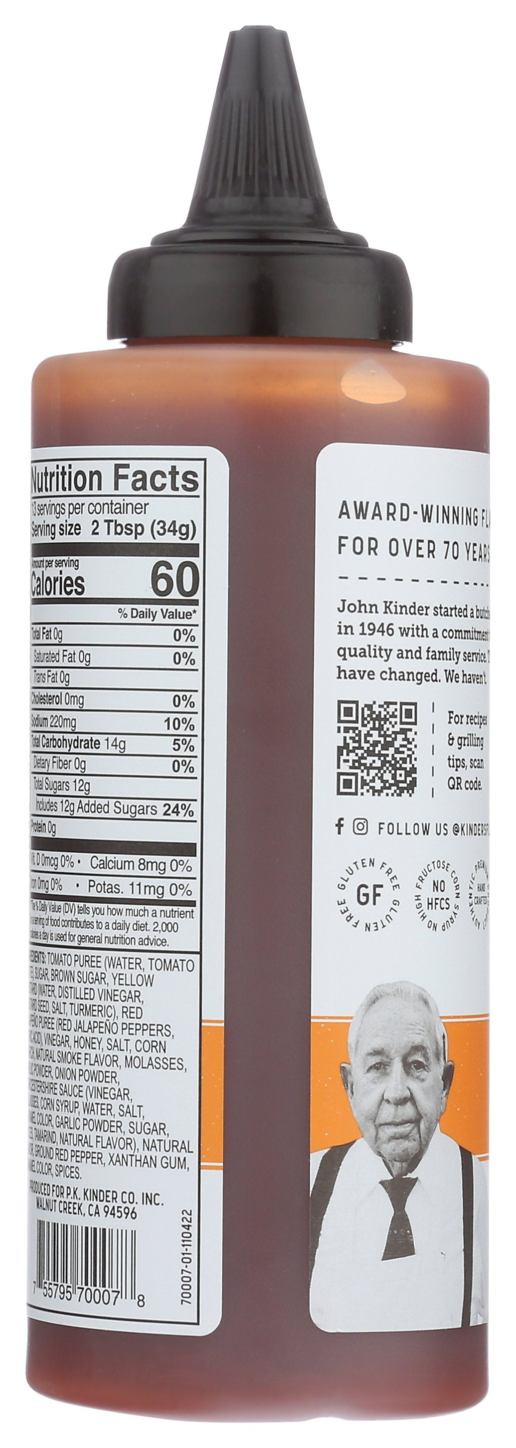 KINDERS SAUCE BBQ HONEY HOT SQZ - Case of 6