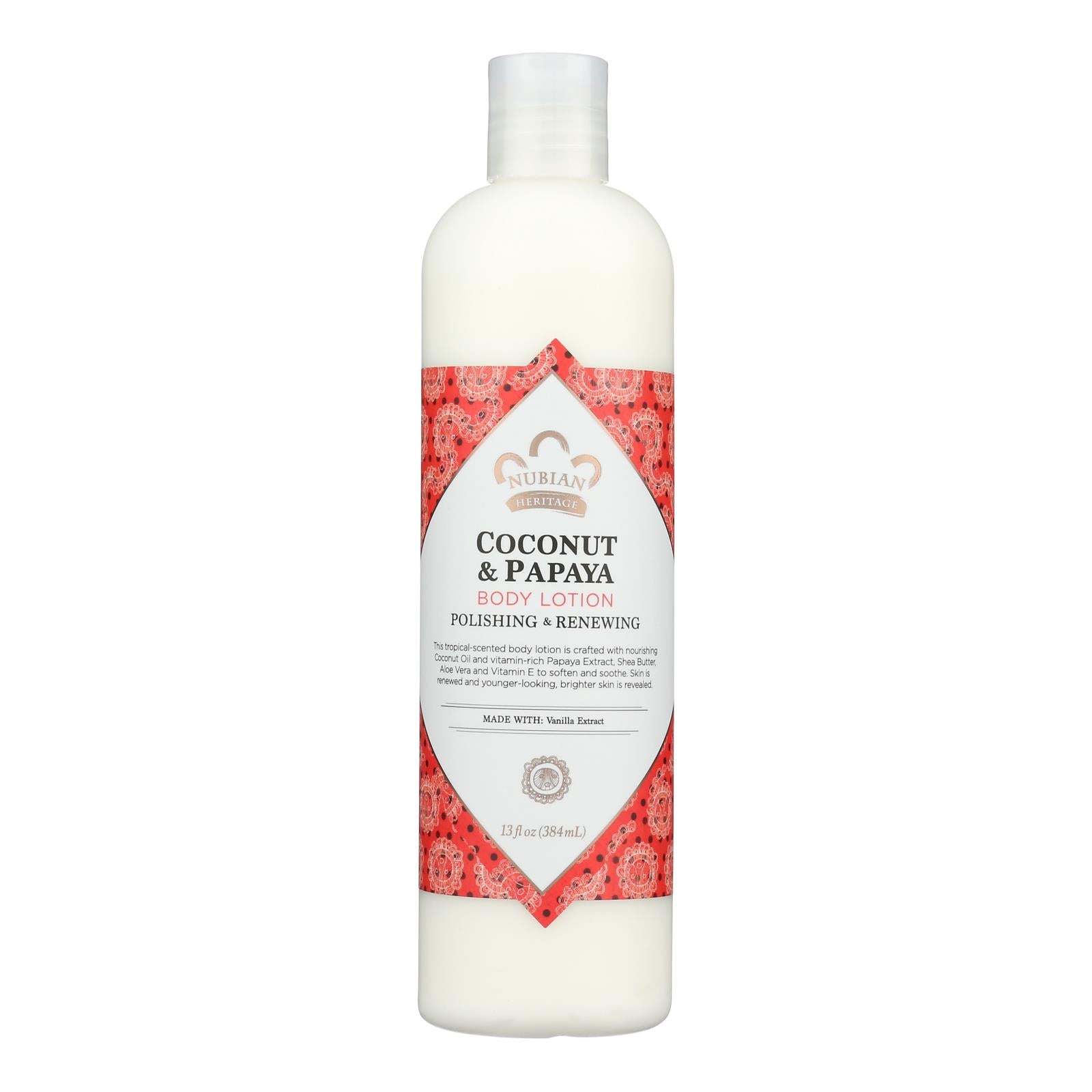 Nubian Heritage Lotion - Coconut And Papaya - 13 Oz