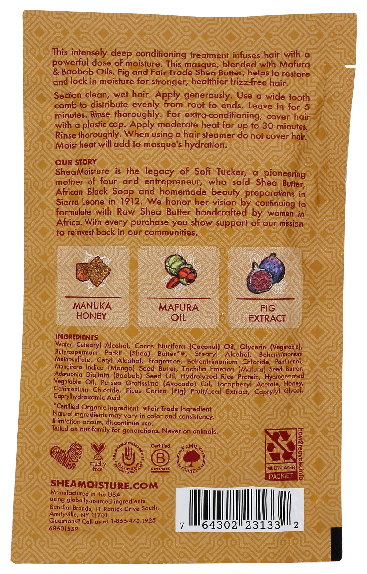 SHEAMOISTURE MASK HAIR INTENSIVE HYDRA - Case of 12
