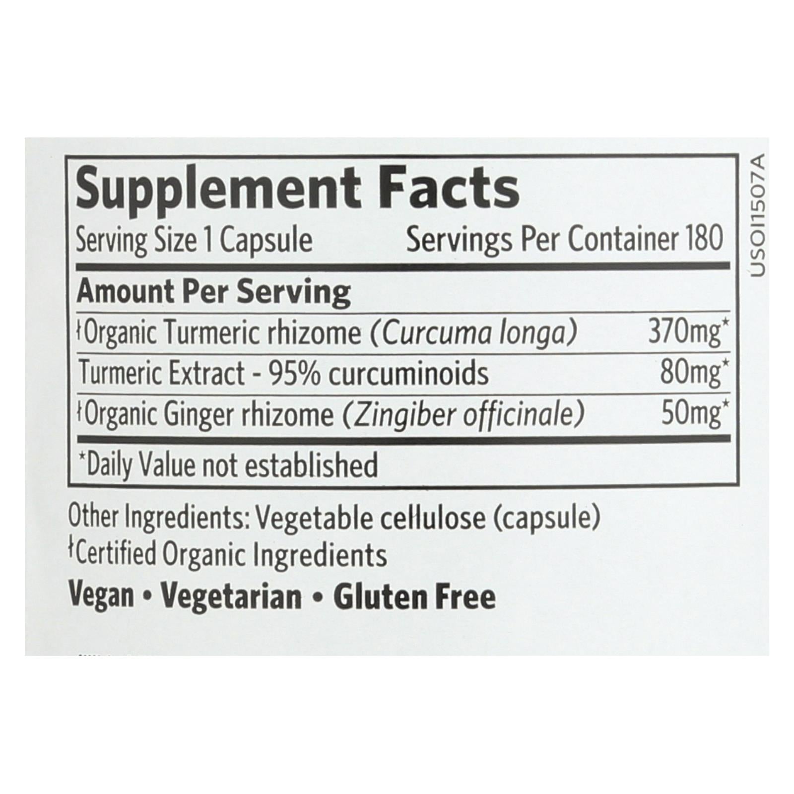 Organic India Usa Whole Herb Supplement, Tumeric - 1 Each - 180 Vcap