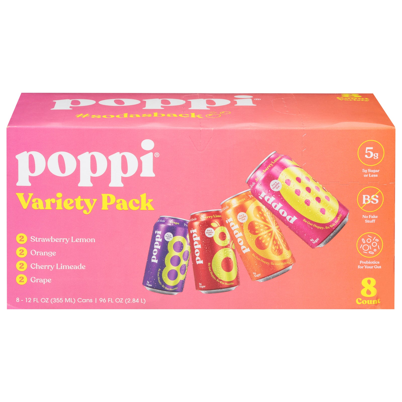 Poppi - Prebio Soda Var Pk 4 Flav - CS of 3-8/12 FZ