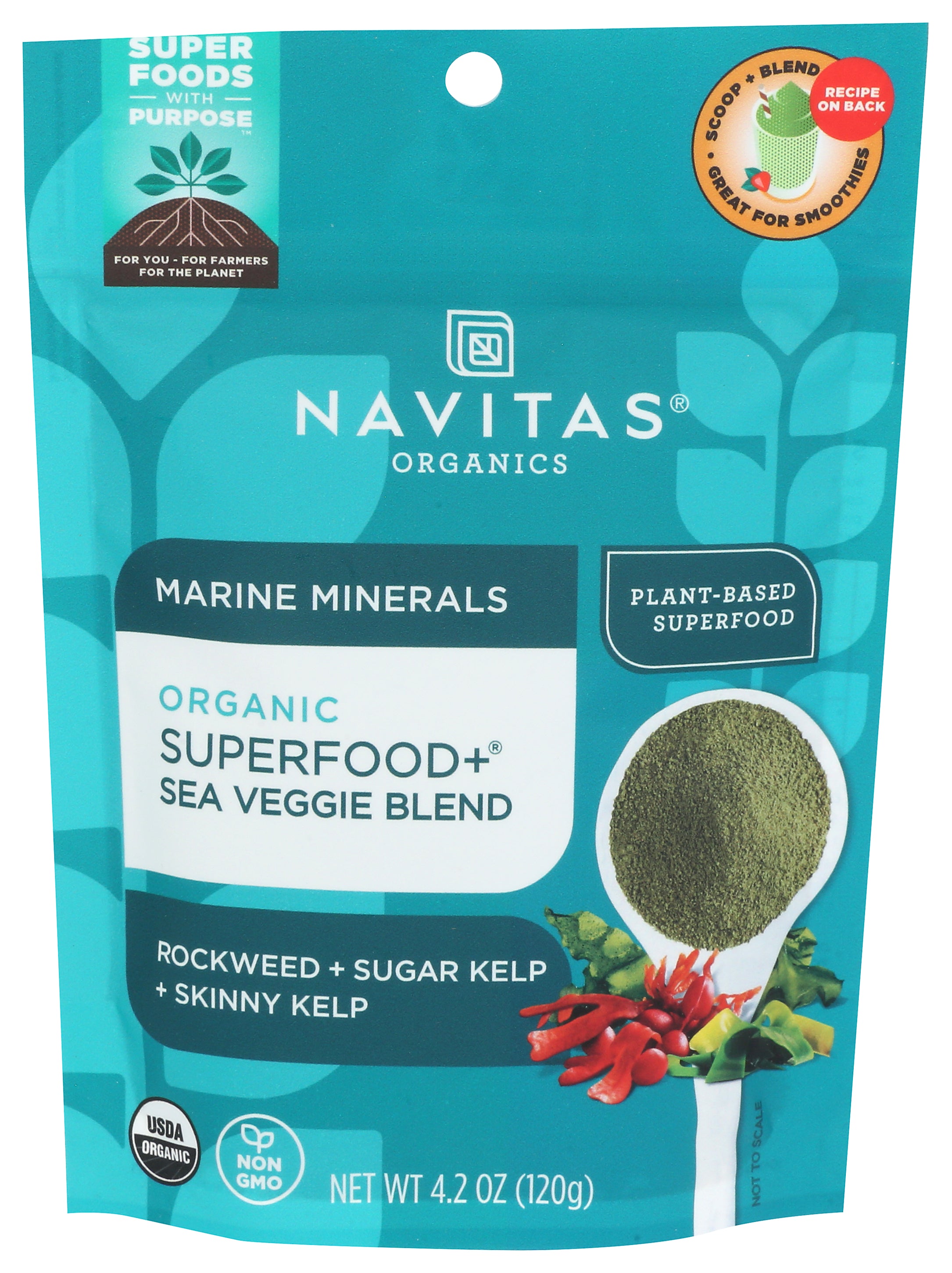 Navitas Organics Organic Rockweed + Sugar Kelp + Skinny Kelp Superfood + Sea Veggie Blend 4.2 oz - Case of 1