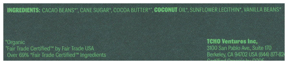 TCHO BAR CHOC DARK DUO - Case of 10