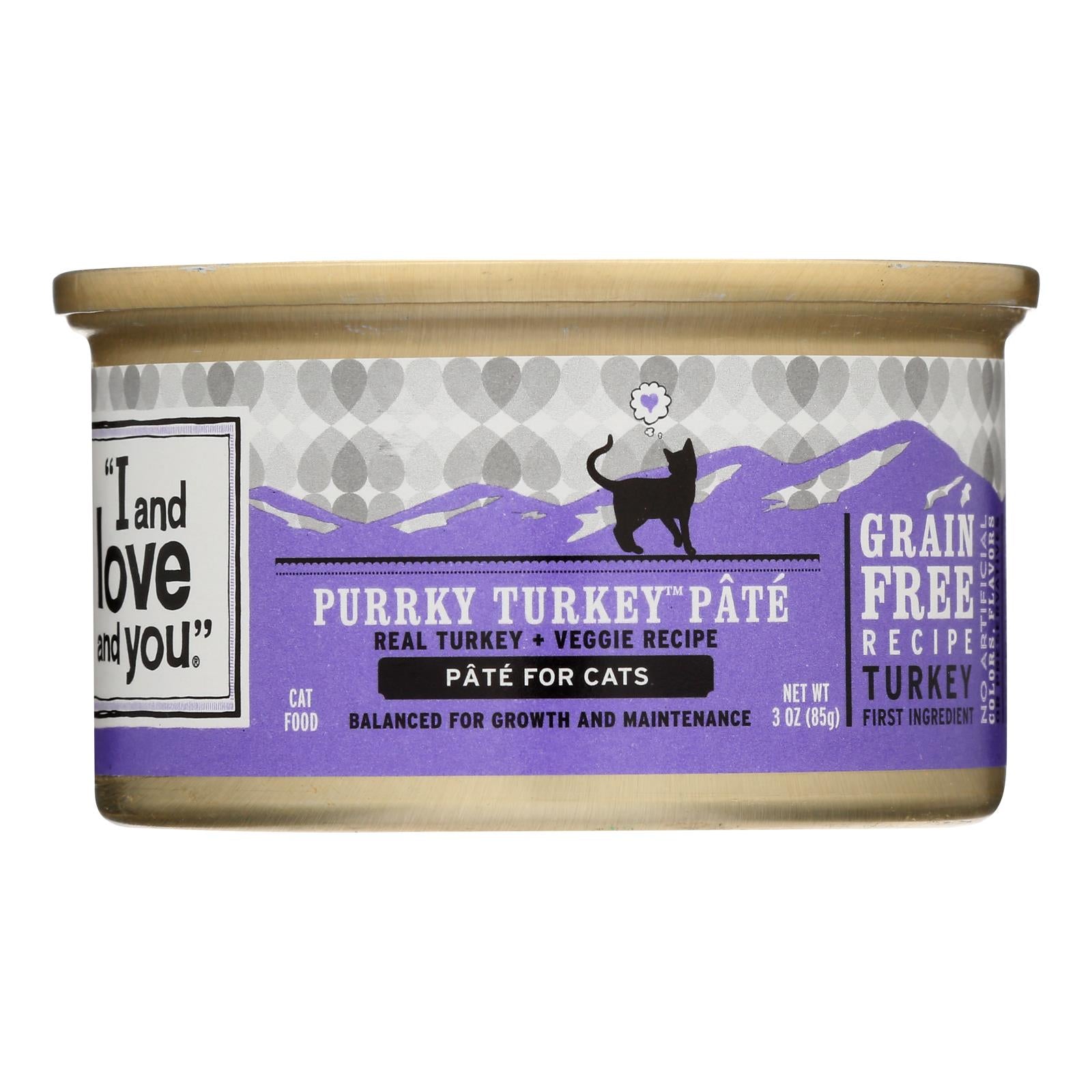 Natural Protein-Rich Purrky Turkey Recipe Wet Cat Food - Case of 24 - 3 OZ