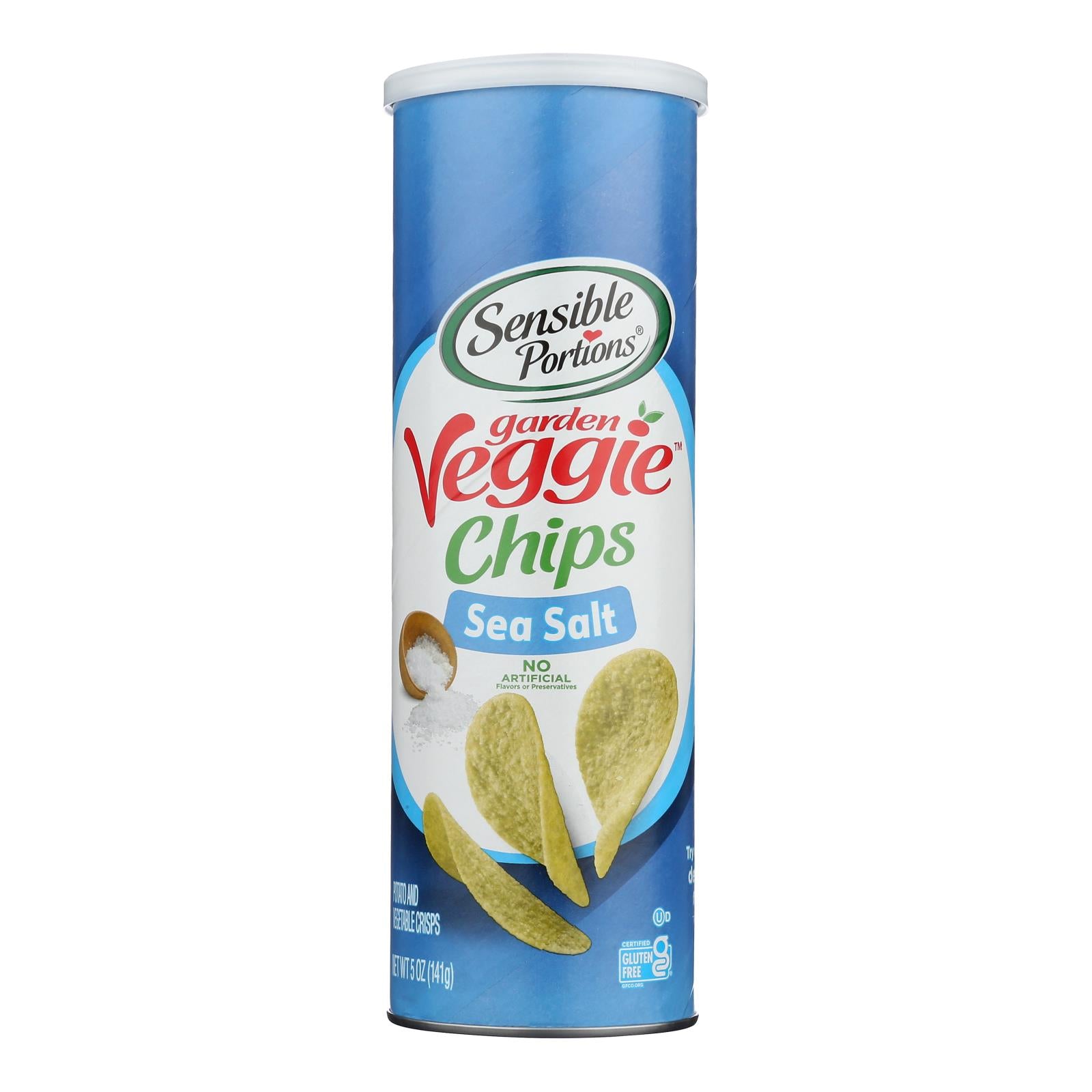 Sensible Portions Sea Salt Garden Veggie Chips In A Canister - Case Of 12 - 5 Oz