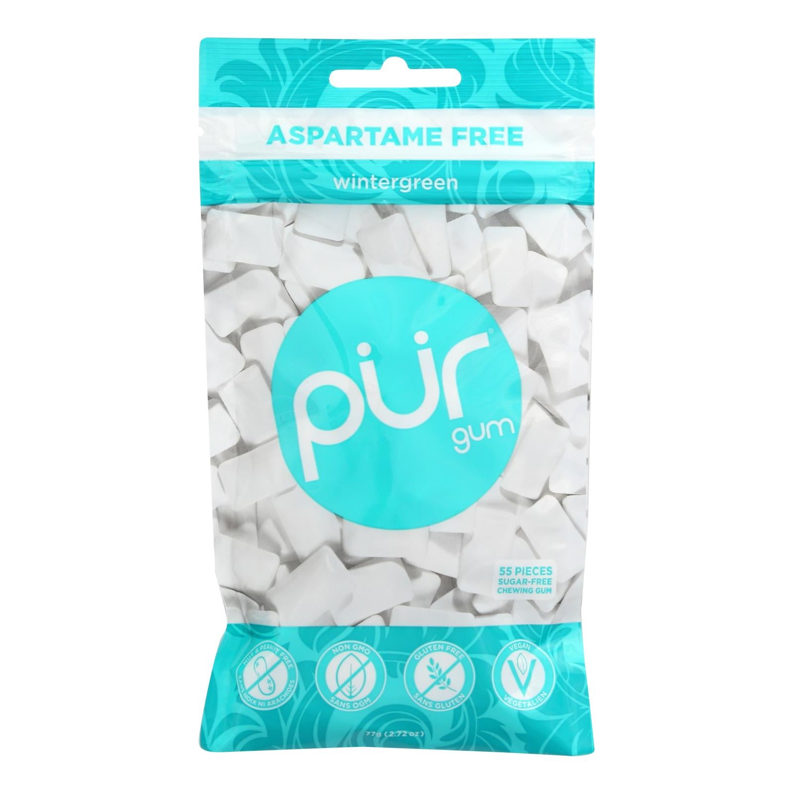 Pur Wintergreen Gum - Case Of 12 - 2.72 Oz