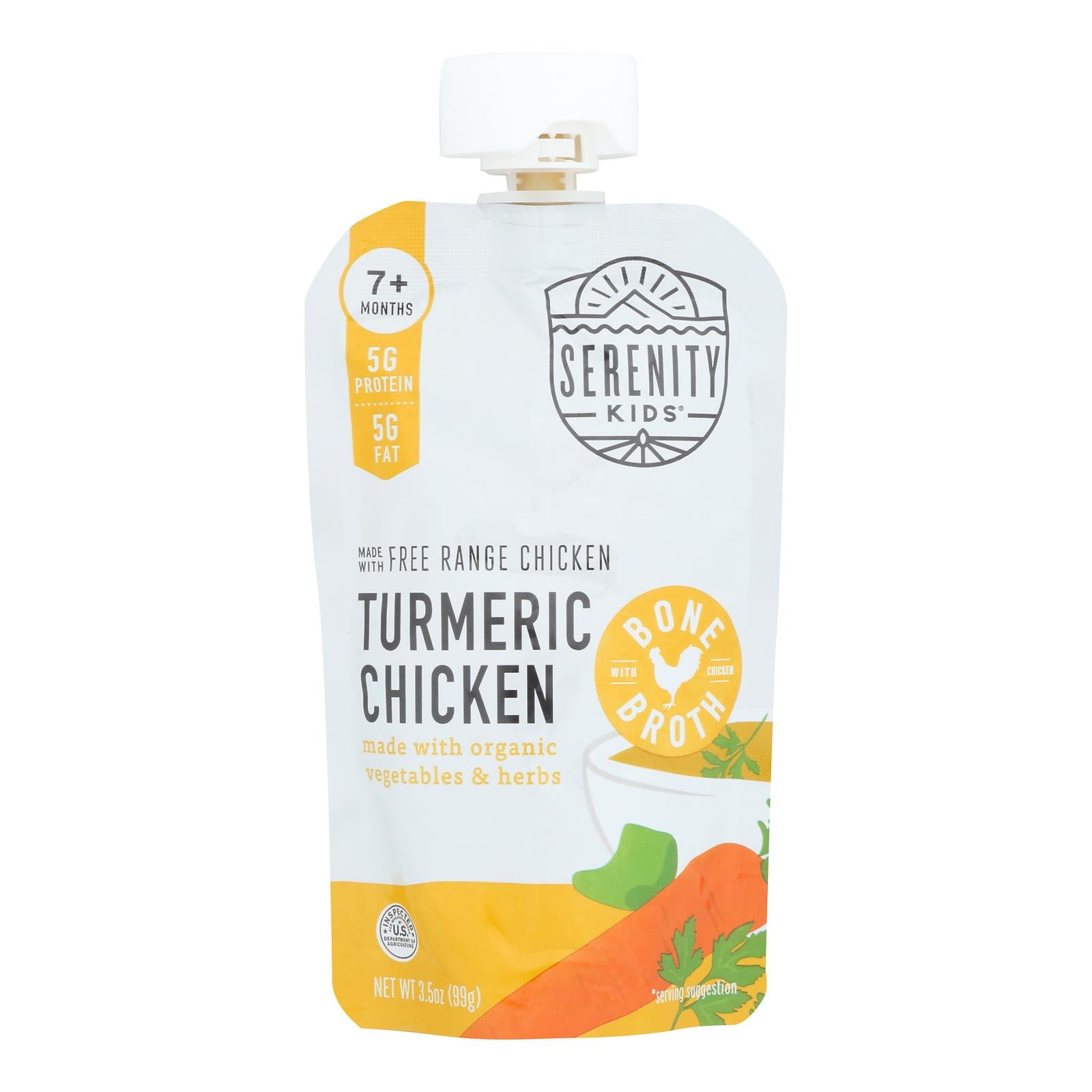 Serenity Kids - Pouch Trmrc Chicken Bne Brth - Case Of 6-3.5 Oz