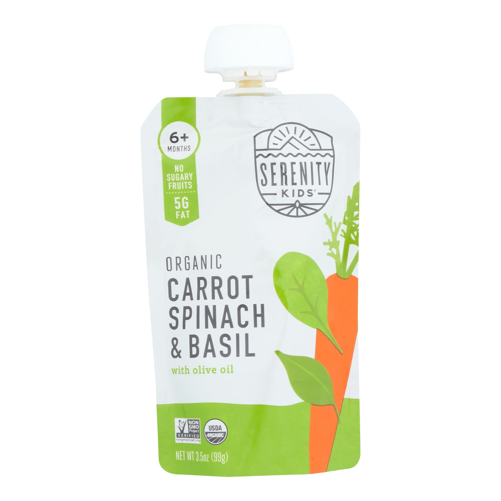 Serenity Kids - Pouch Cart/spin/basil - Case Of 6-3.5 Oz
