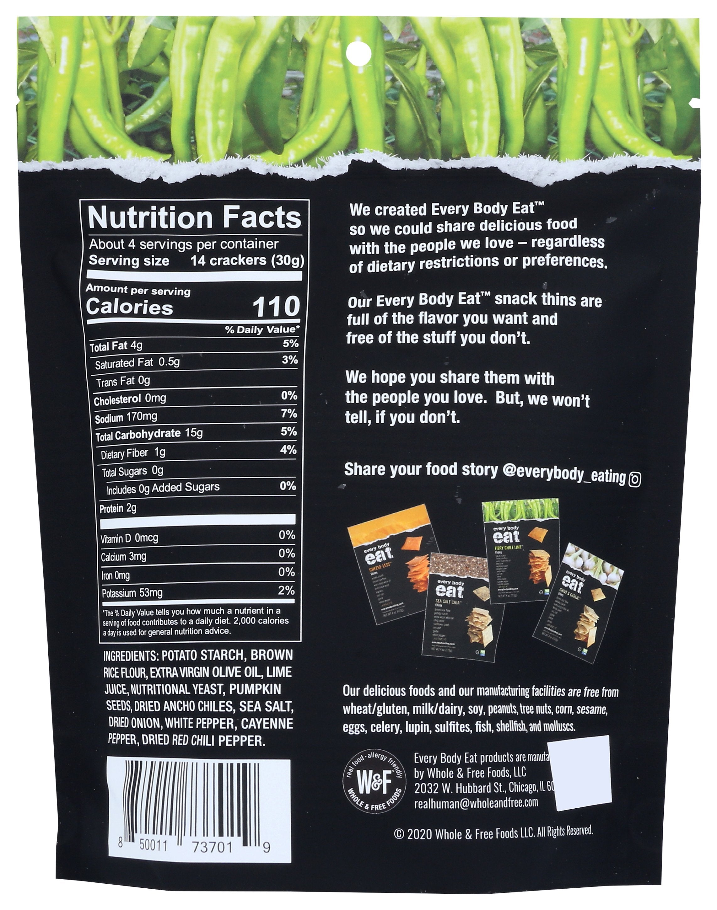 EVERY BODY EAT THINS FIERY CHILE LIME - Case of 6