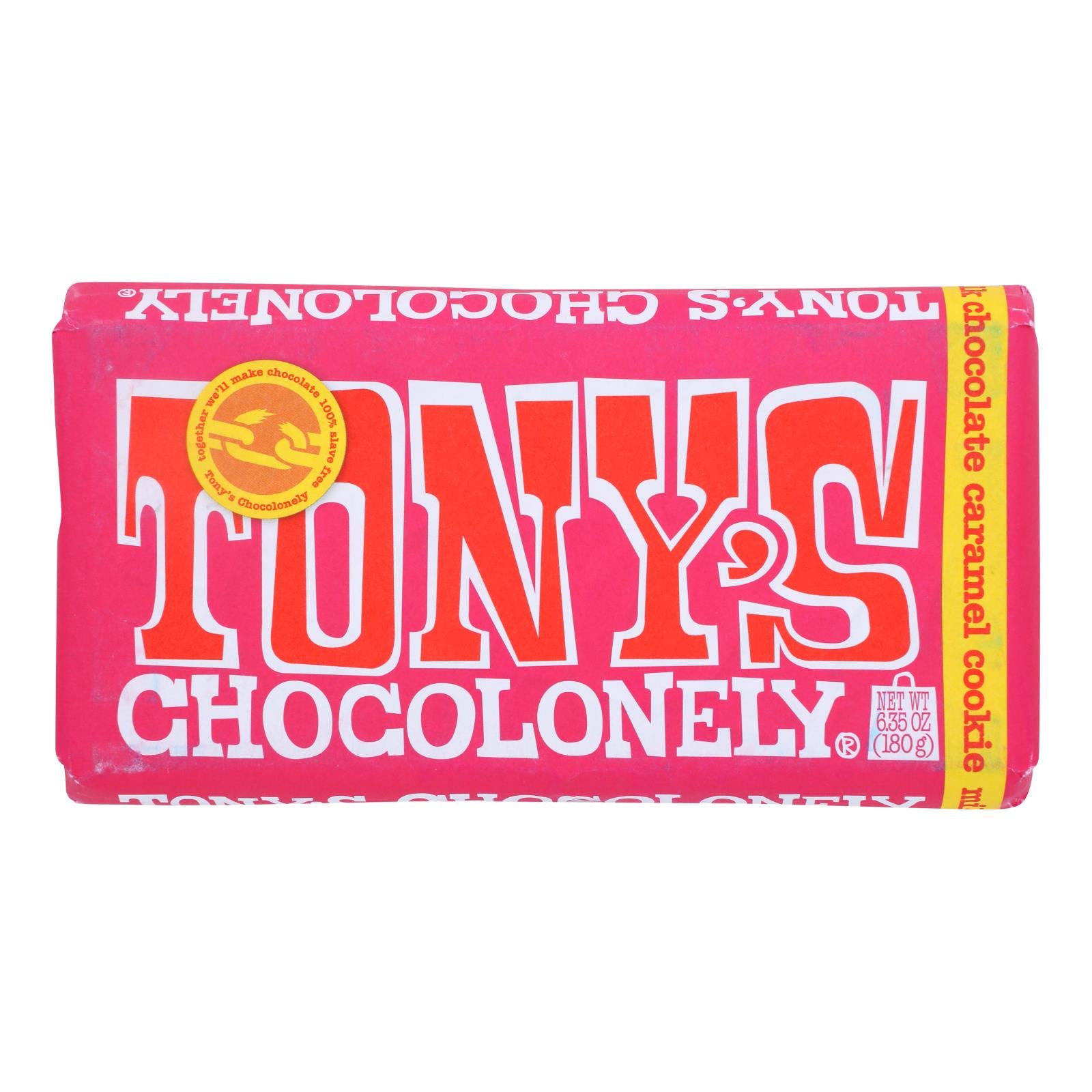 Tony's Chocolonely - Bar Milk Chocolate Caramel Cookie - Case of 15-6.35 OZ