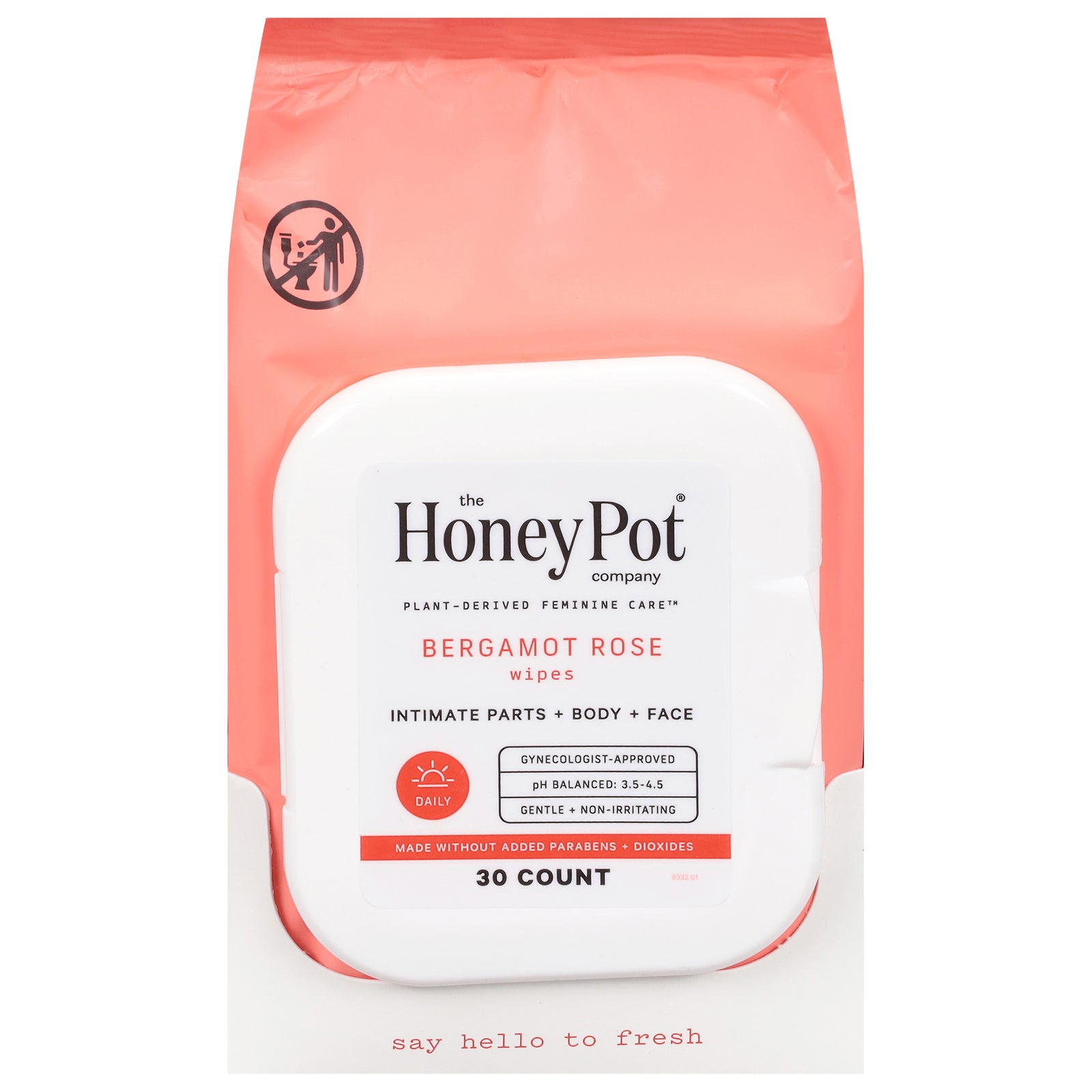 The Honey Pot - Wipes Intimate Brgmt Rose - EA of 1-30 CT