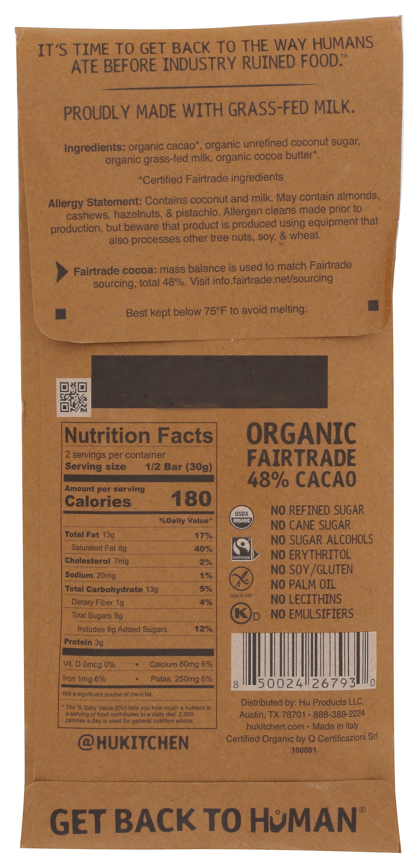 HU BAR MILK CHOC SIMPLE - Case of 6