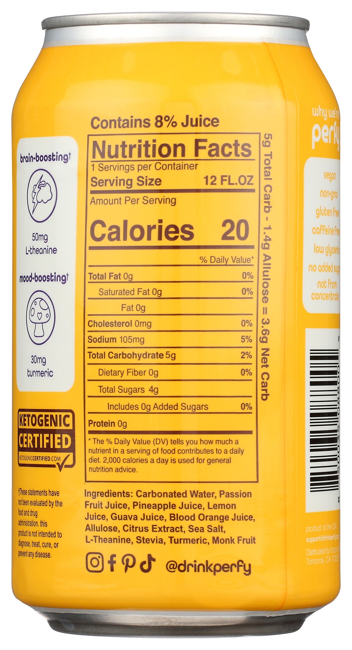 PERFY SODA SF TROPICAL CITRUS - Case of 12