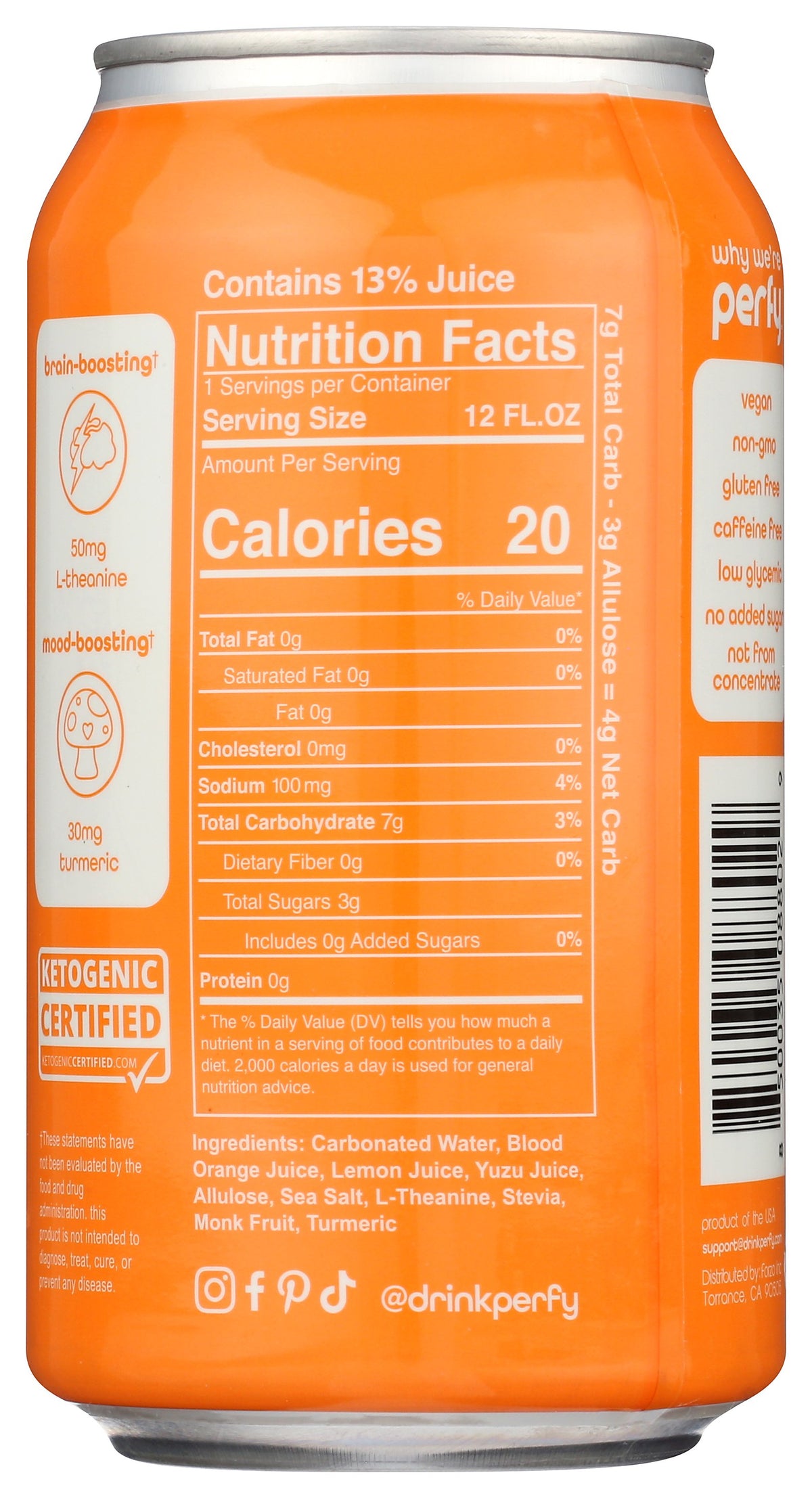 PERFY SODA SF BLOOD ORANGE - Case of 12