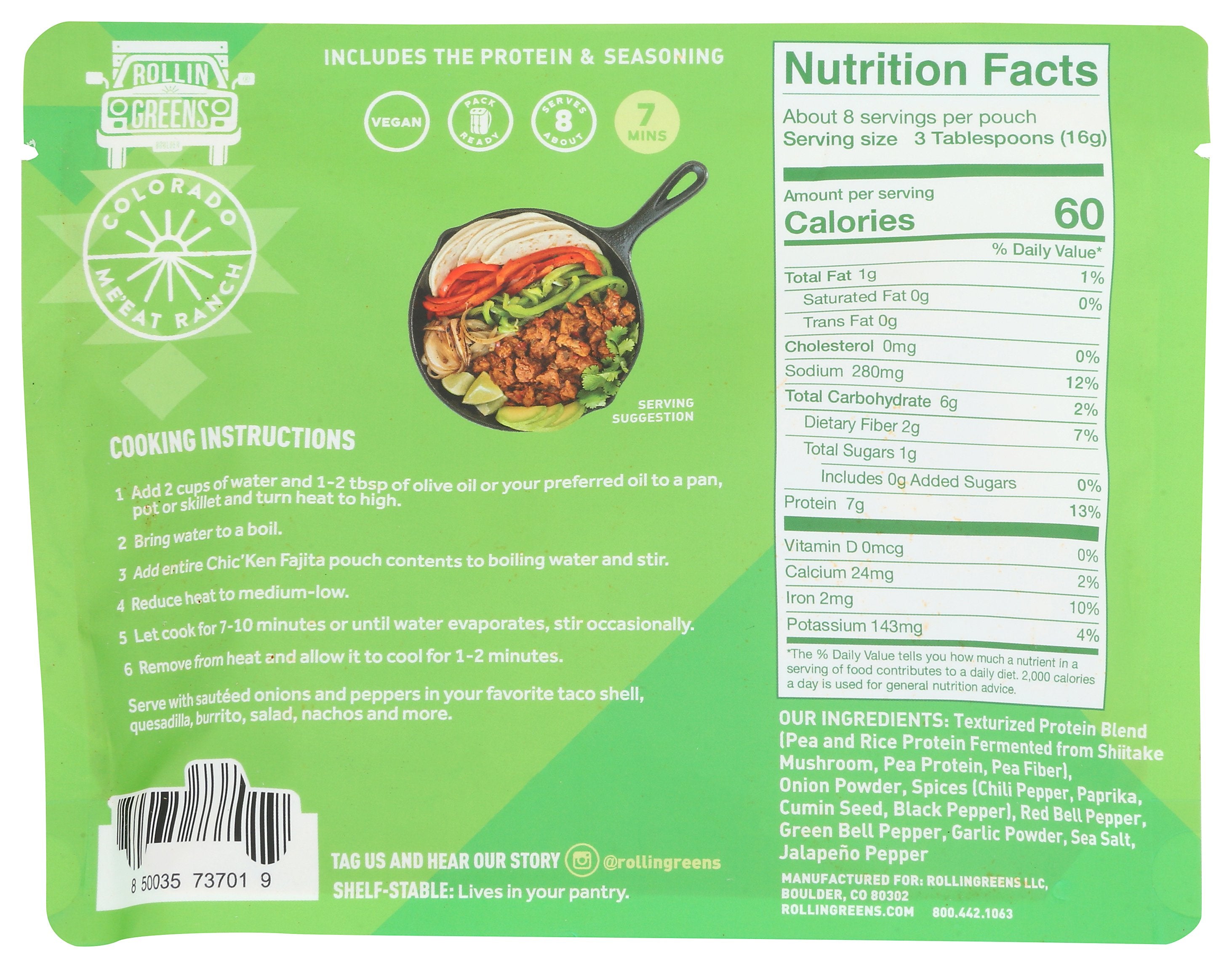ROLLINGREENS CHICKEN FAJITA PLANT BSD - Case of 12