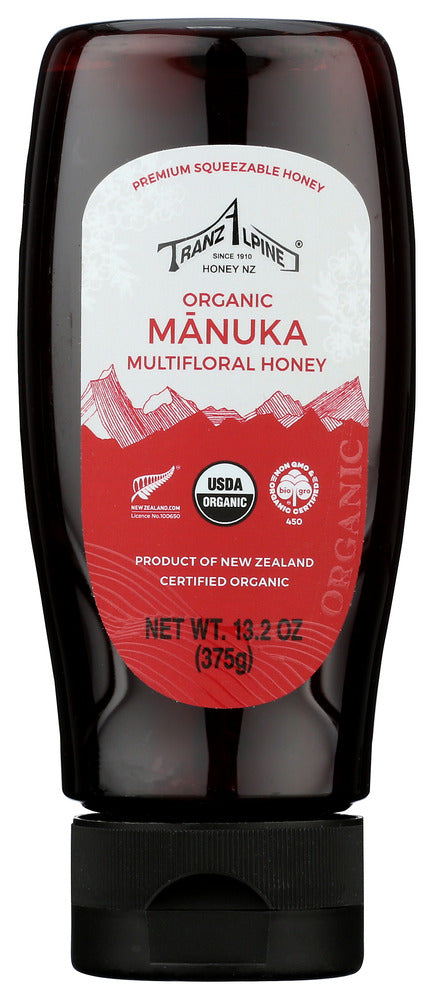 Tranzalpine Honey Manuka Multifloral Organic - Case of 12 - 13.2 oz