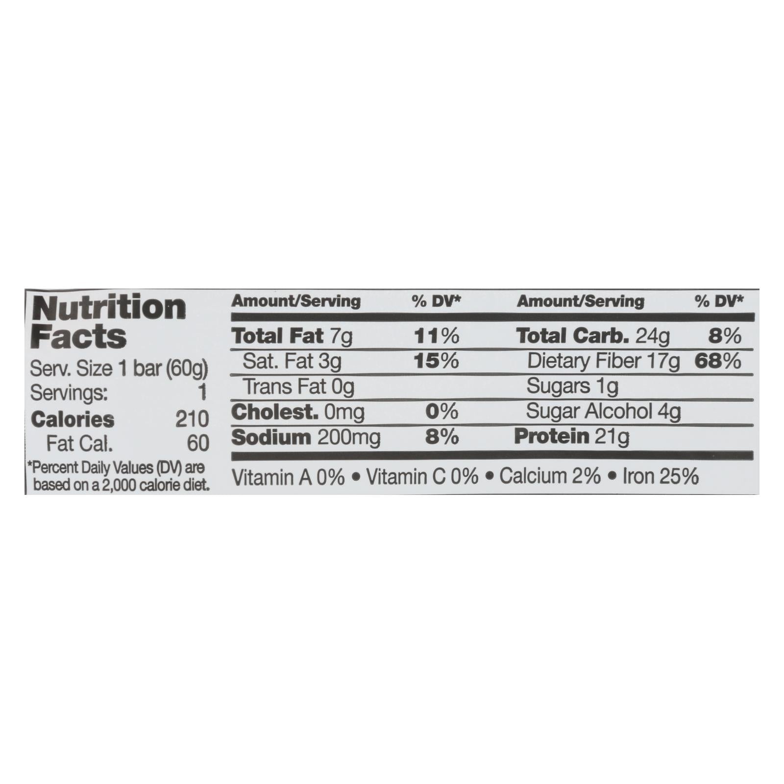 D's Natural No Cow Bar In Chocolate Fudge Brownie - Case of 12 - 2.12 OZ