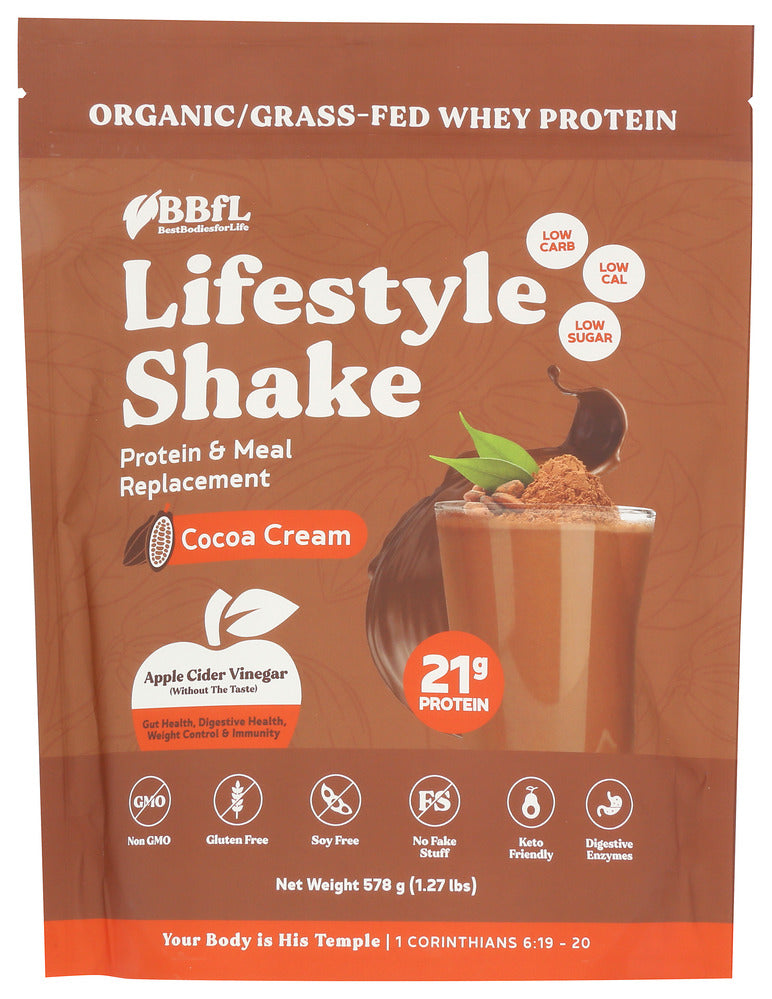 Best Bodies for Life Protein Powder Cocoa Cream - Case of 6 - 0.88 LB