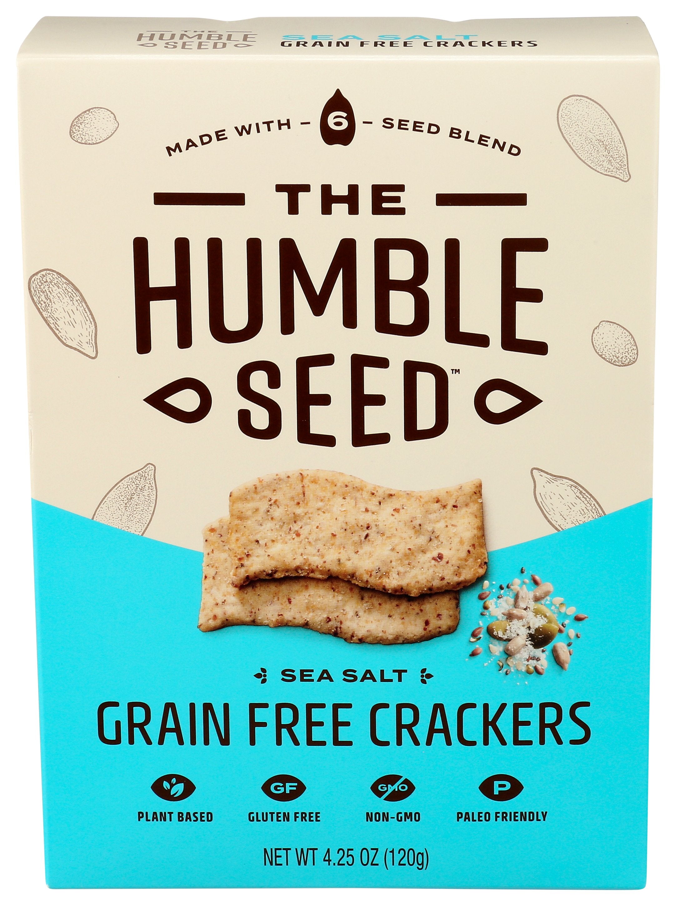 THE HUMBLE SEED CRACKERS GRN FREE SEASLT - Case of 6