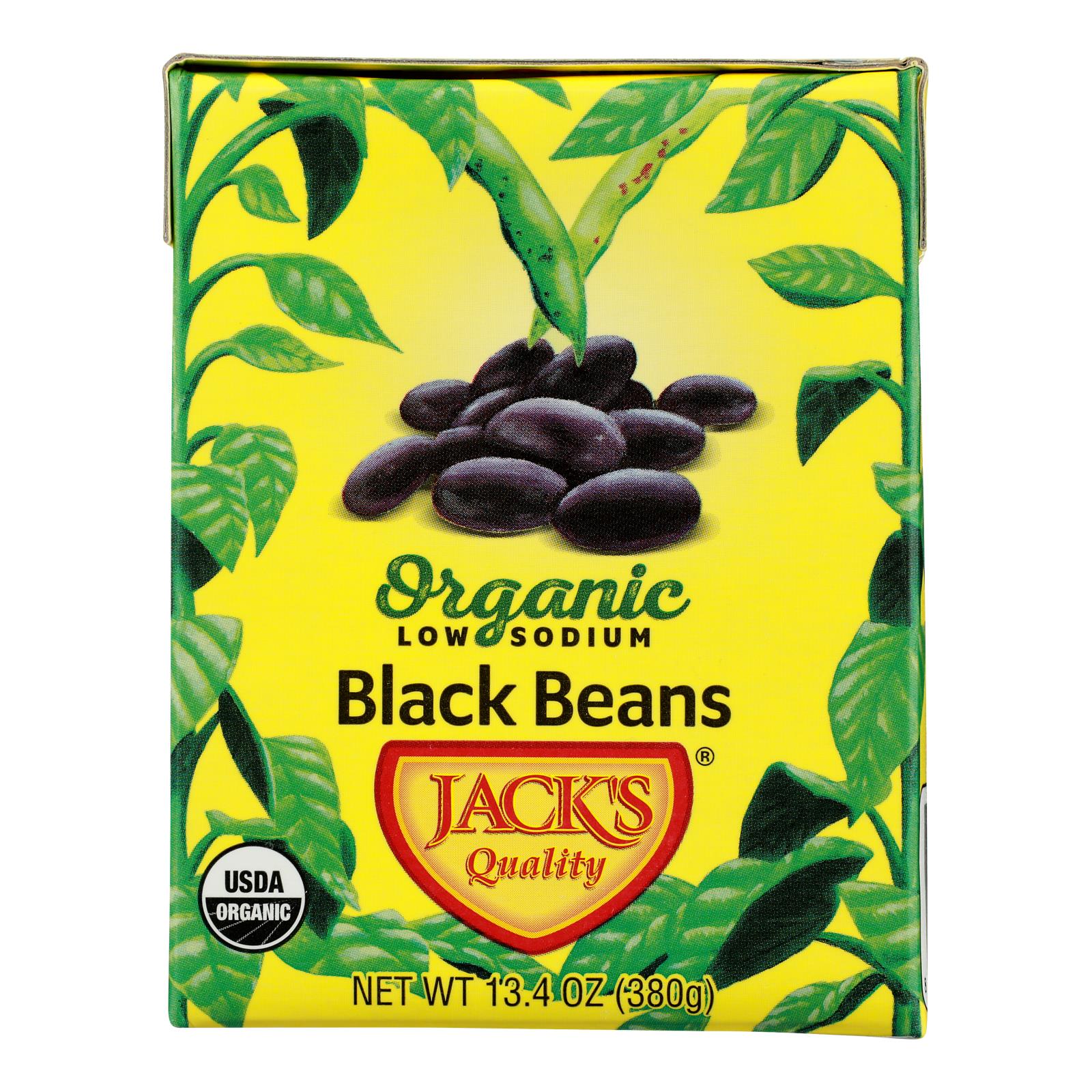 Jack's Quality Organic Black Beans - Low Sodium - Case Of 8 - 13.4 Oz