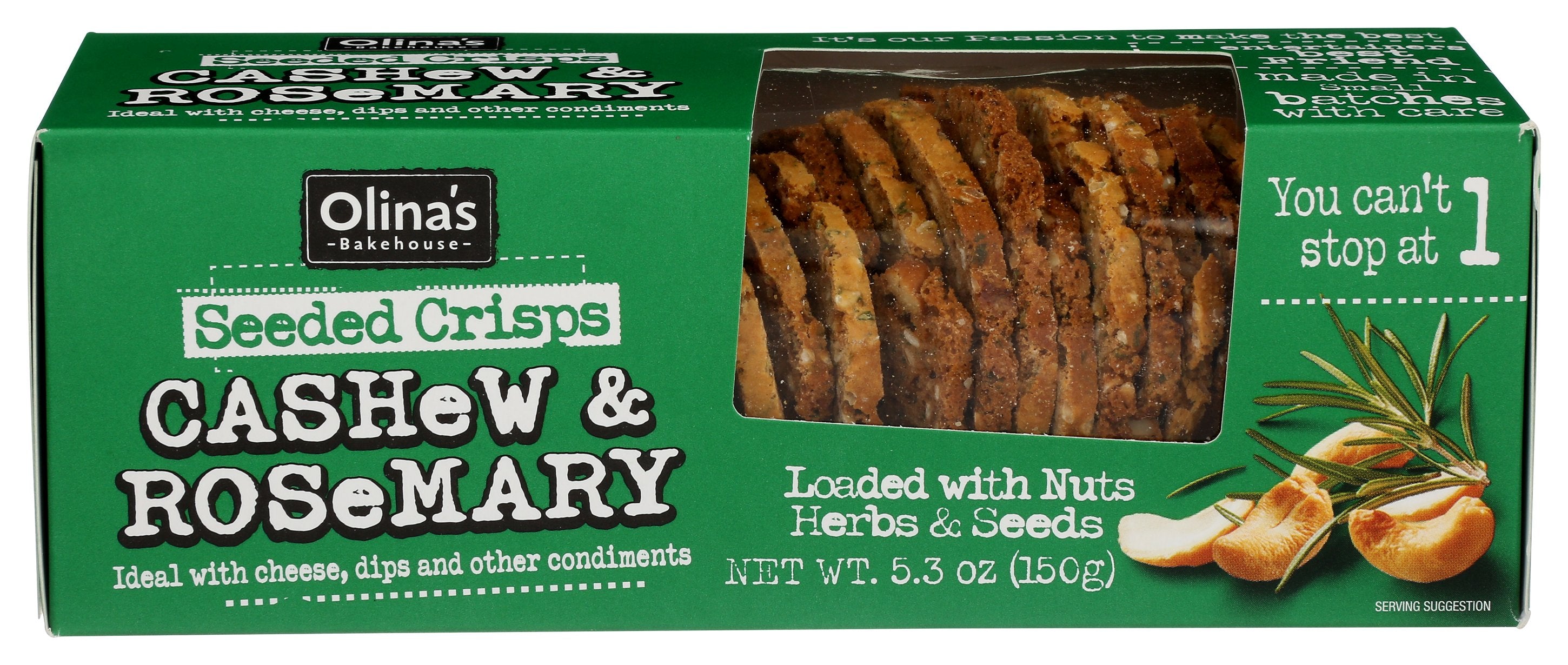 OLINAS BAKEHOUSE CRISPS SEED CASHEW ROSMRY - Case of 12
