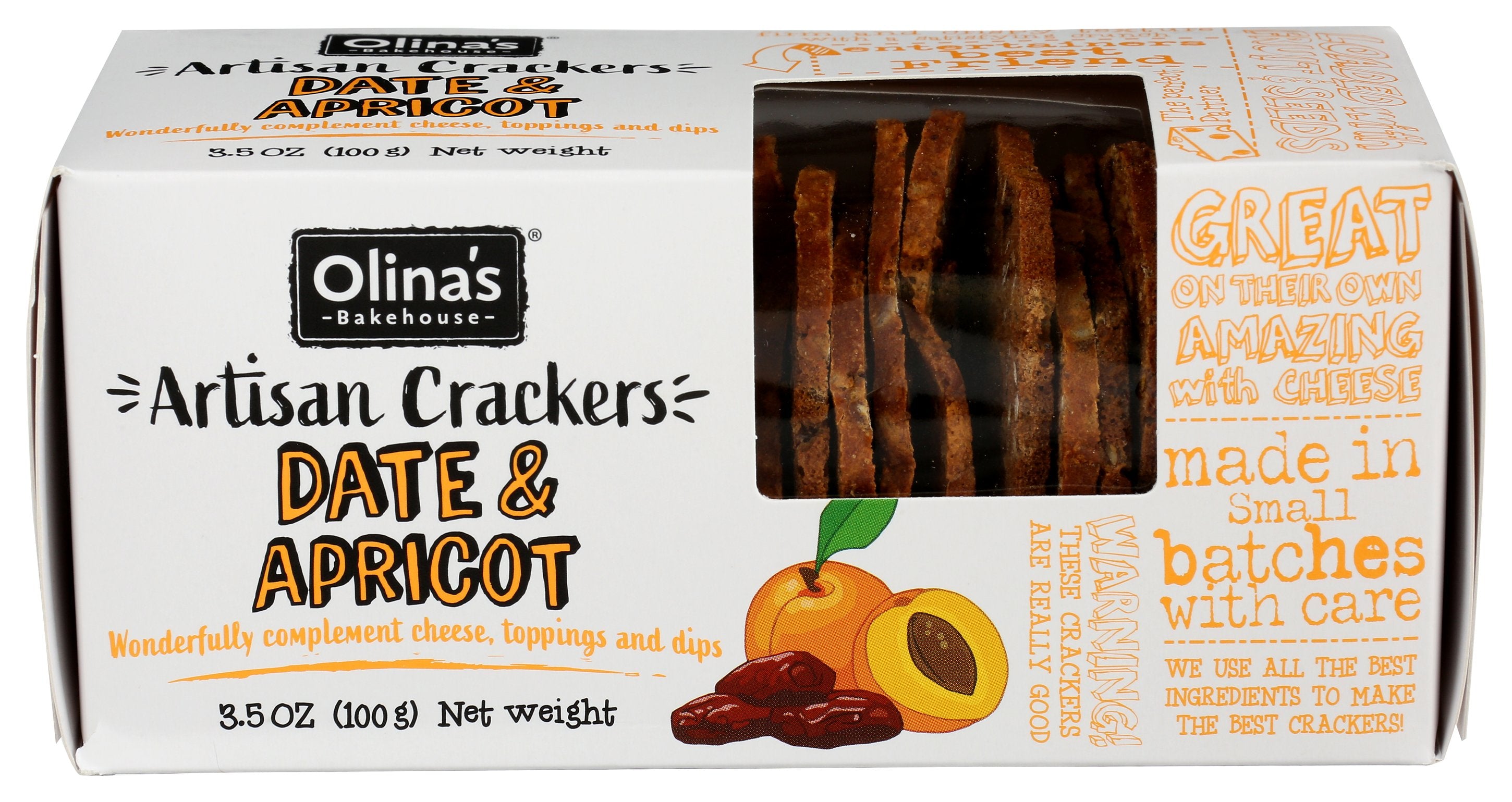 OLINAS BAKEHOUSE CRISPS DATE AND APRICOT - Case of 12