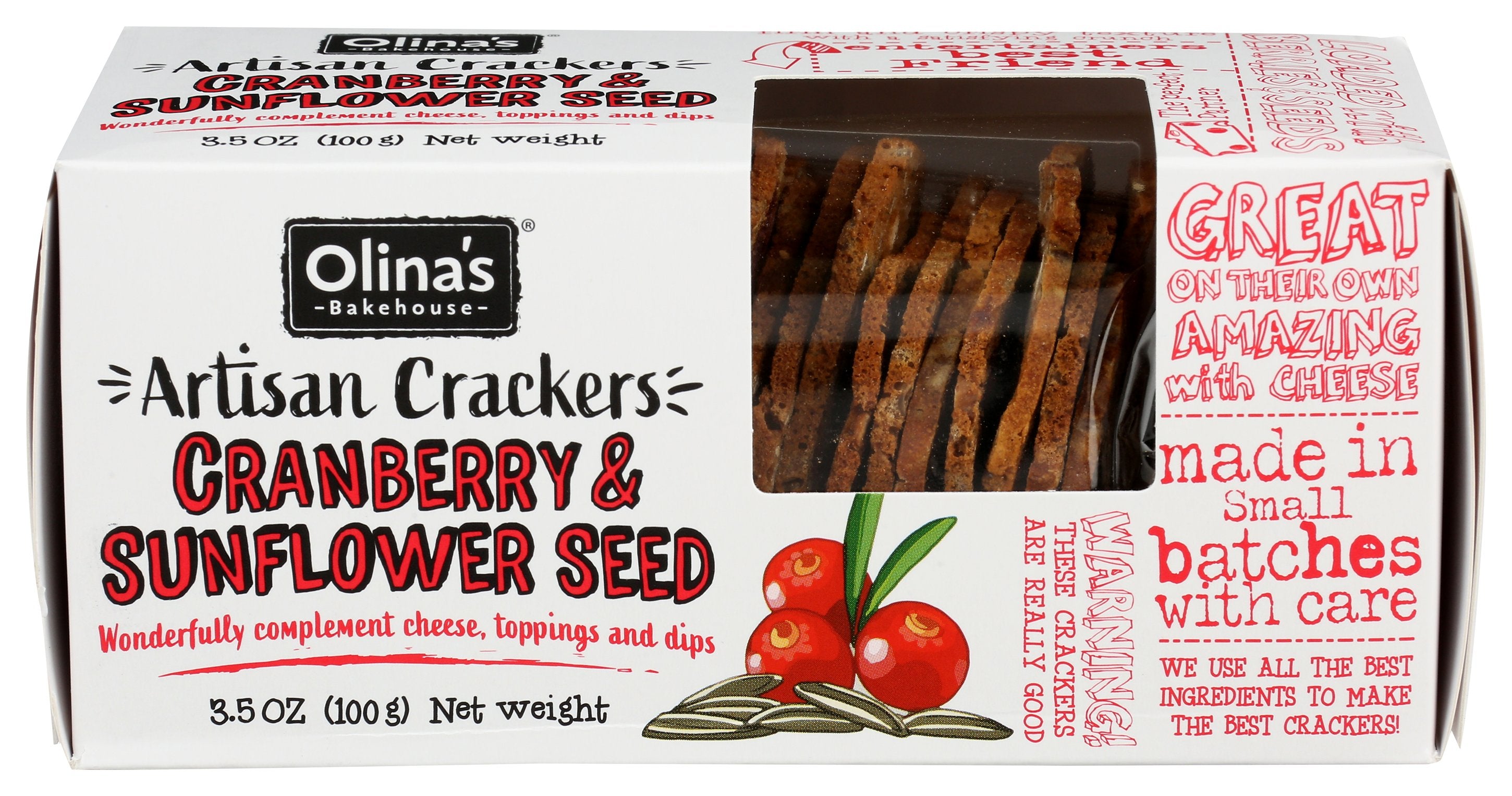 OLINAS BAKEHOUSE CRISPS CRANBRRY & SUNFLWR - Case of 12