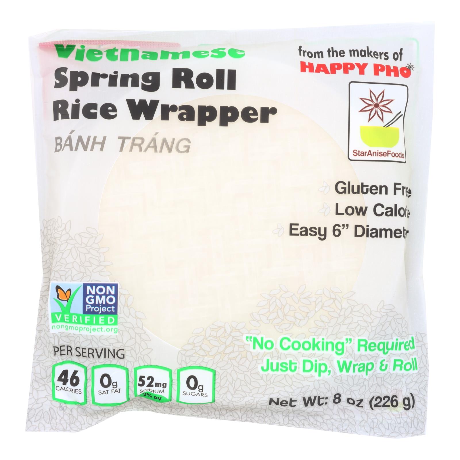 Star Anise Foods Vietnamese Spring Roll Rice Wrapper - Case Of 12 - 8 Oz