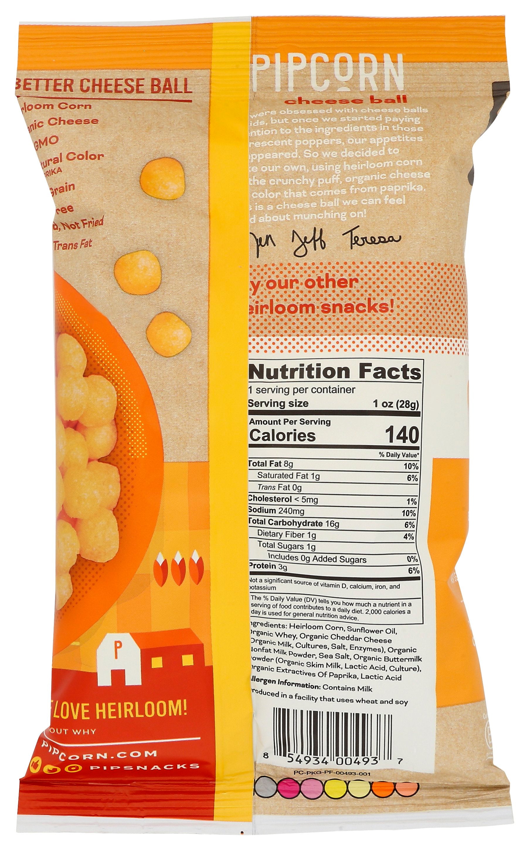 PIPCORN CHEESE BALL CHEDDAR - Case of 24