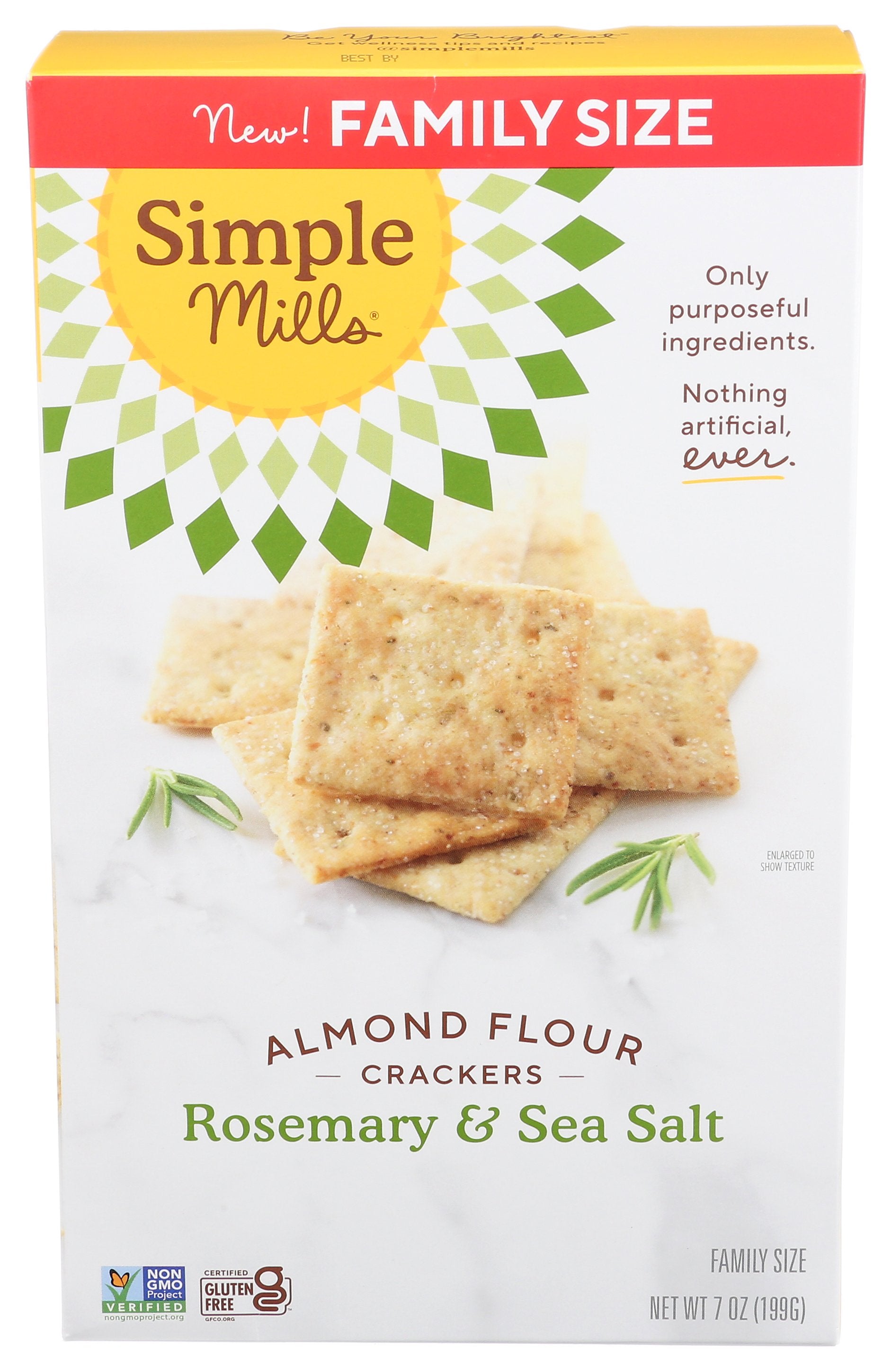 SIMPLE MILLS CRACKERS ALMND FLR RSMRY - Case of 6