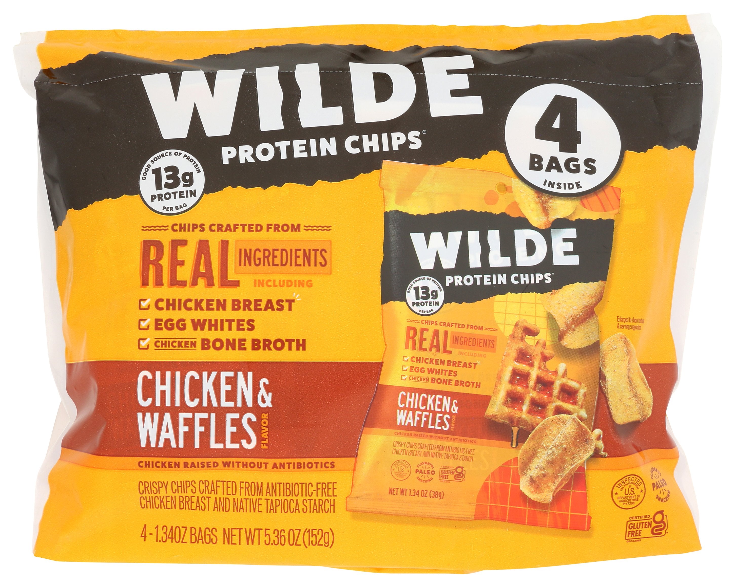 WILDE SNACKS CHIPS CHCKEN WAFFLES 4PK - Case of 8