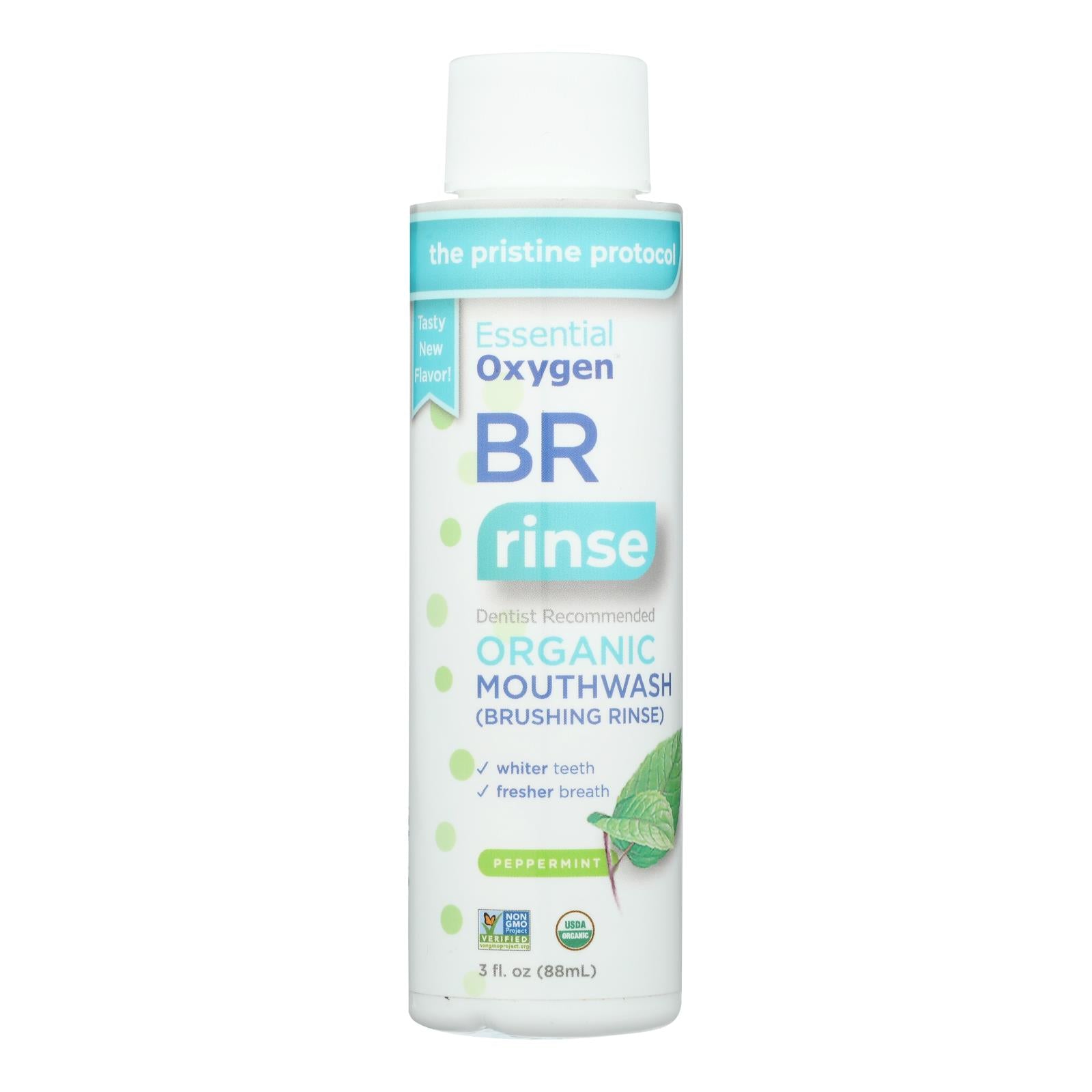 Essential Oxygen Brushing Rinse - Organic - Peppermint - 3 Oz