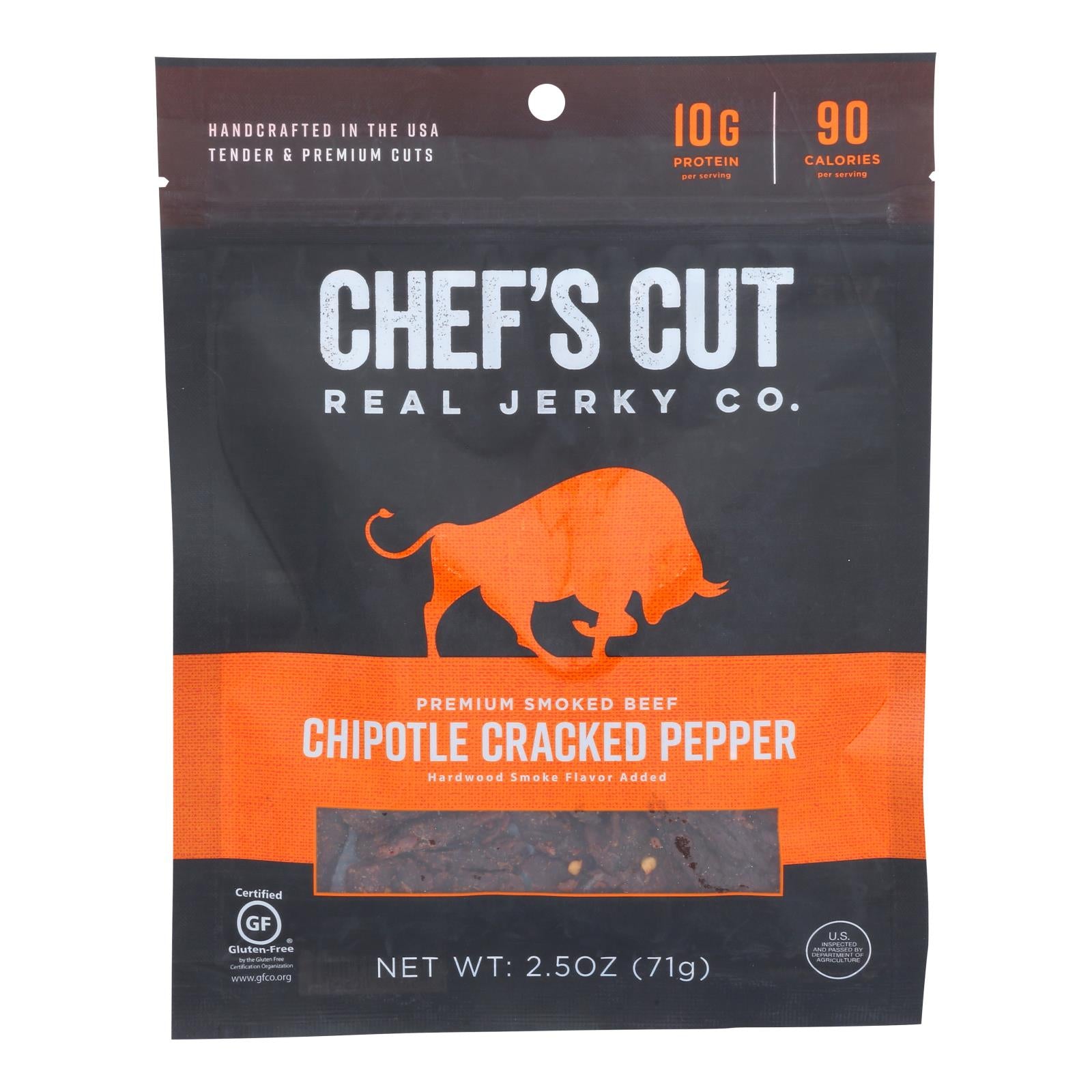 Chef's Cut Real Steak Jerkey - Chipotle Cracked Pepper - Case Of 8