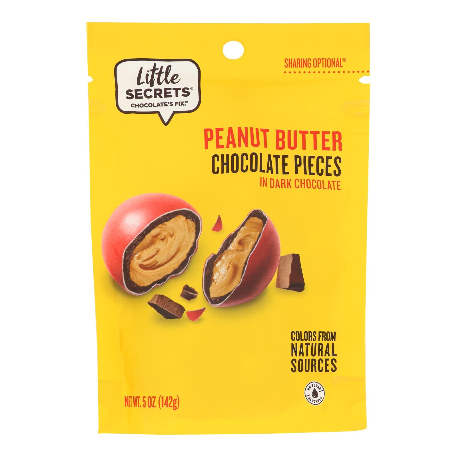 Little Secrets Dark Chocolate Candies - Peanut Butter - Case of 8 - 5 oz.